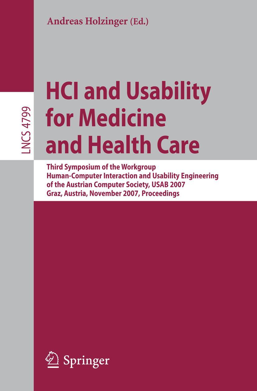 Vorderes Coverbild HCI and Usability for Medicine and Health Care