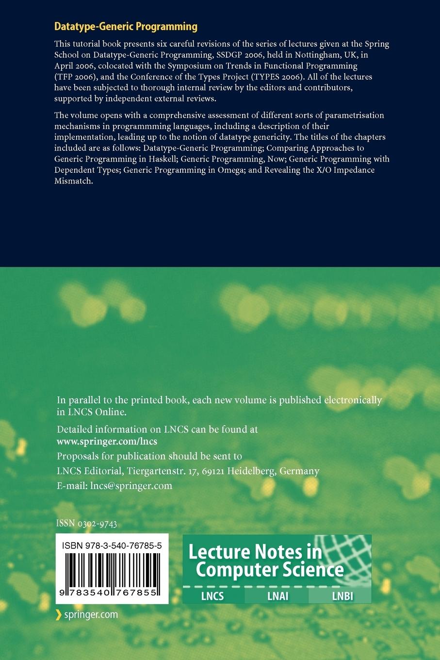 Rückseitencover Datatype-Generic Programming