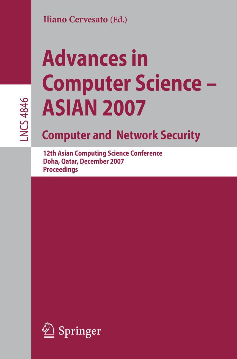 Vorderes Coverbild Advances in Computer Science - ASIAN 2007. Computer and Network Security