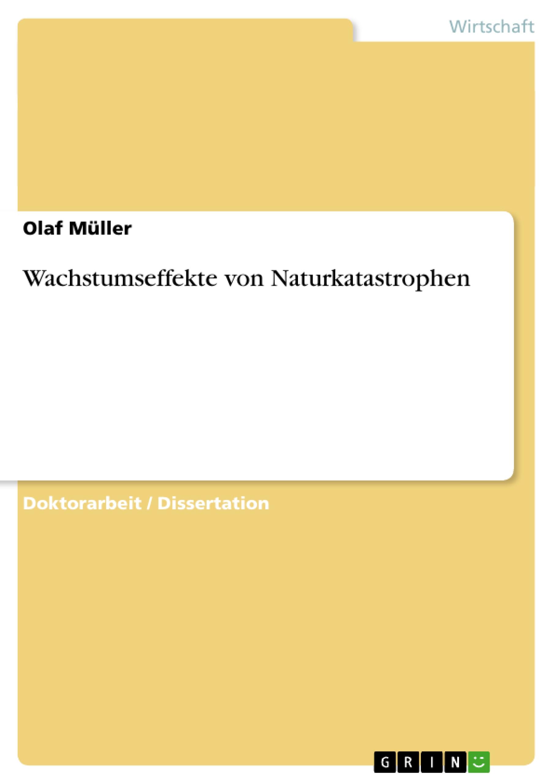 Vorderes Coverbild Wachstumseffekte von Naturkatastrophen