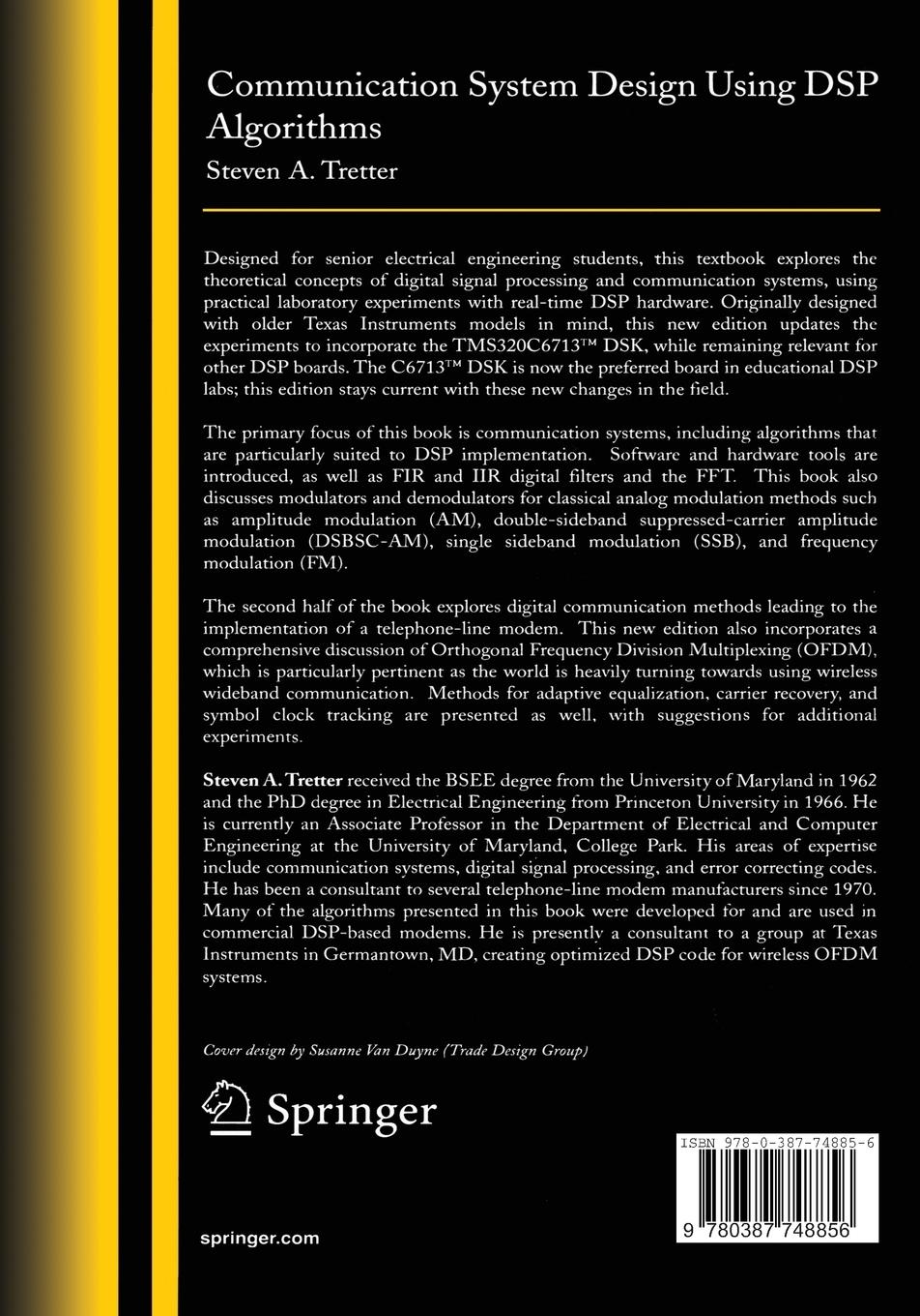 Rückseitencover Communication System Design Using DSP Algorithms