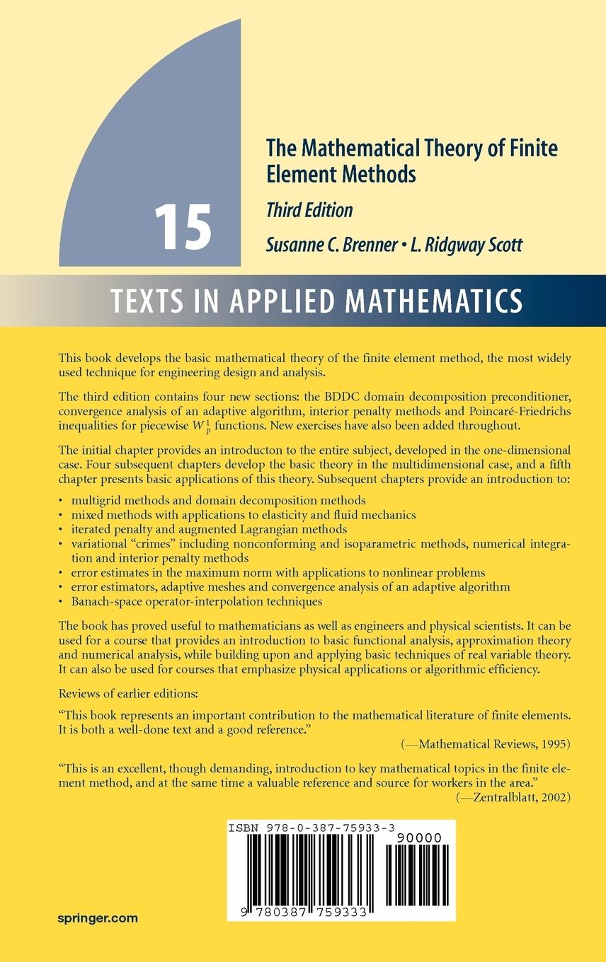 Rückseitencover The Mathematical Theory of Finite Element Methods
