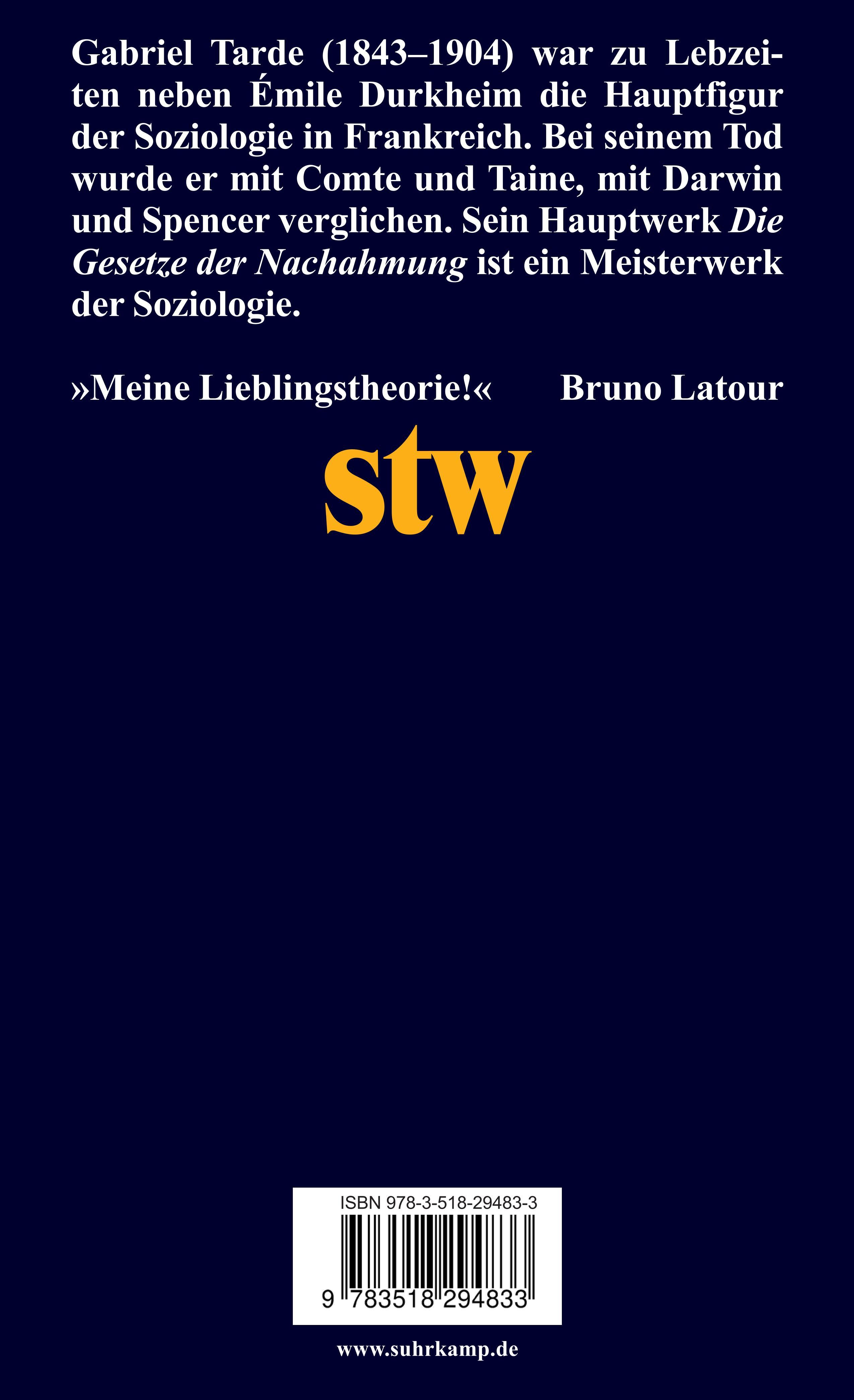 Rückseitencover Die Gesetze der Nachahmung