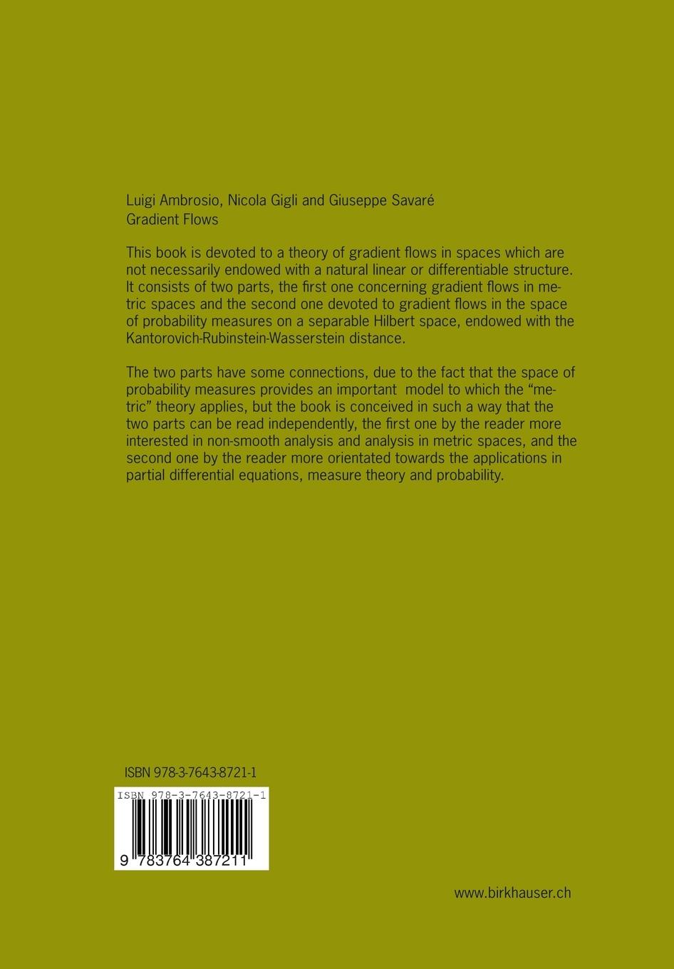 Rückseitencover Gradient Flows