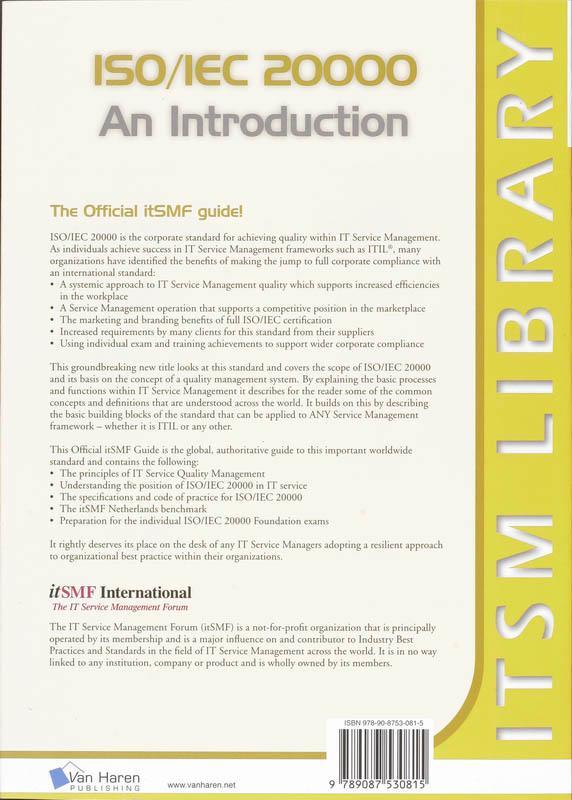 Rückseitencover ISO/IEC 20000 an Introduction