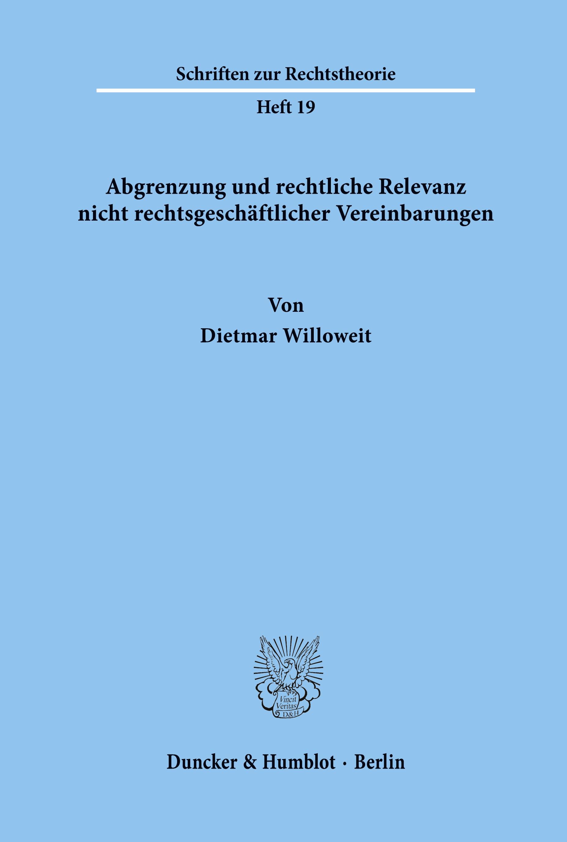 Vorderes Coverbild Abgrenzung und rechtliche Relevanz nicht rechtsgeschäftlicher Vereinbarungen.