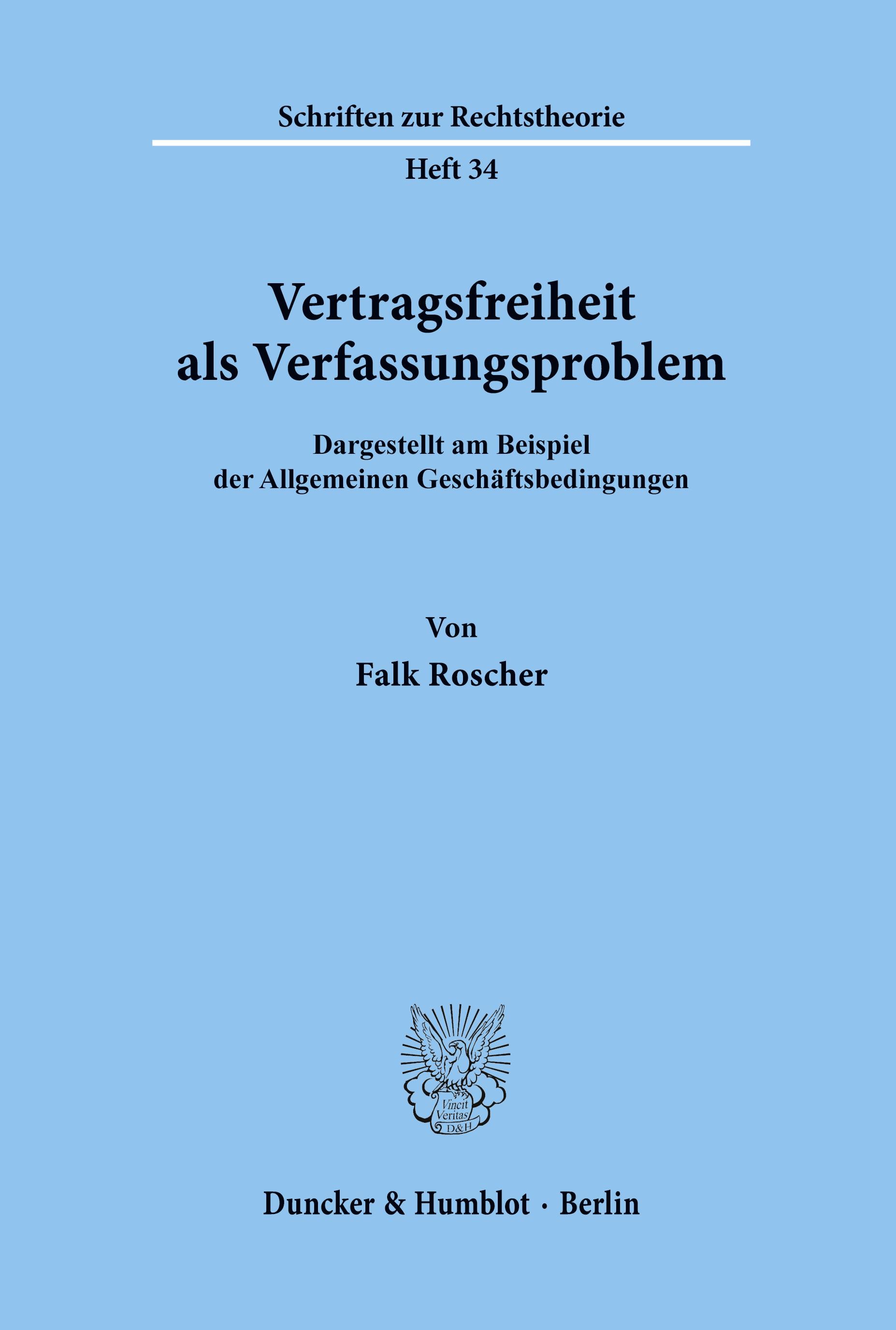 Vorderes Coverbild Vertragsfreiheit als Verfassungsproblem.