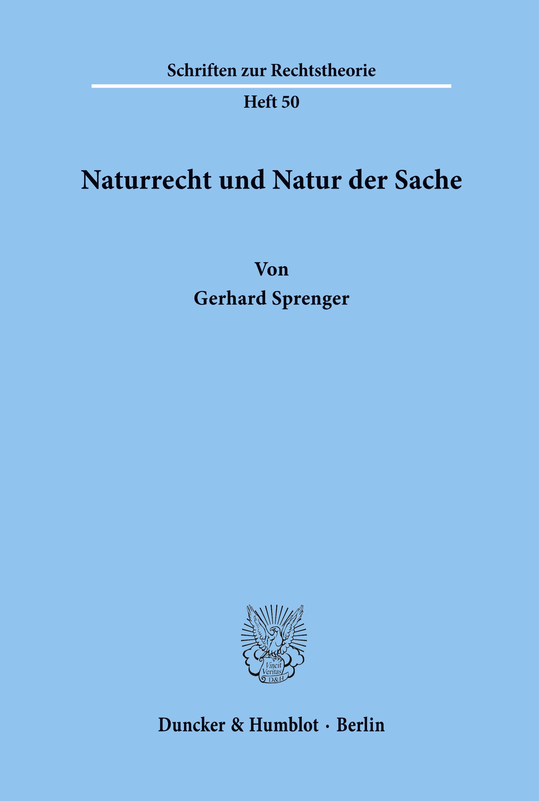 Vorderes Coverbild Naturrecht und Natur der Sache.