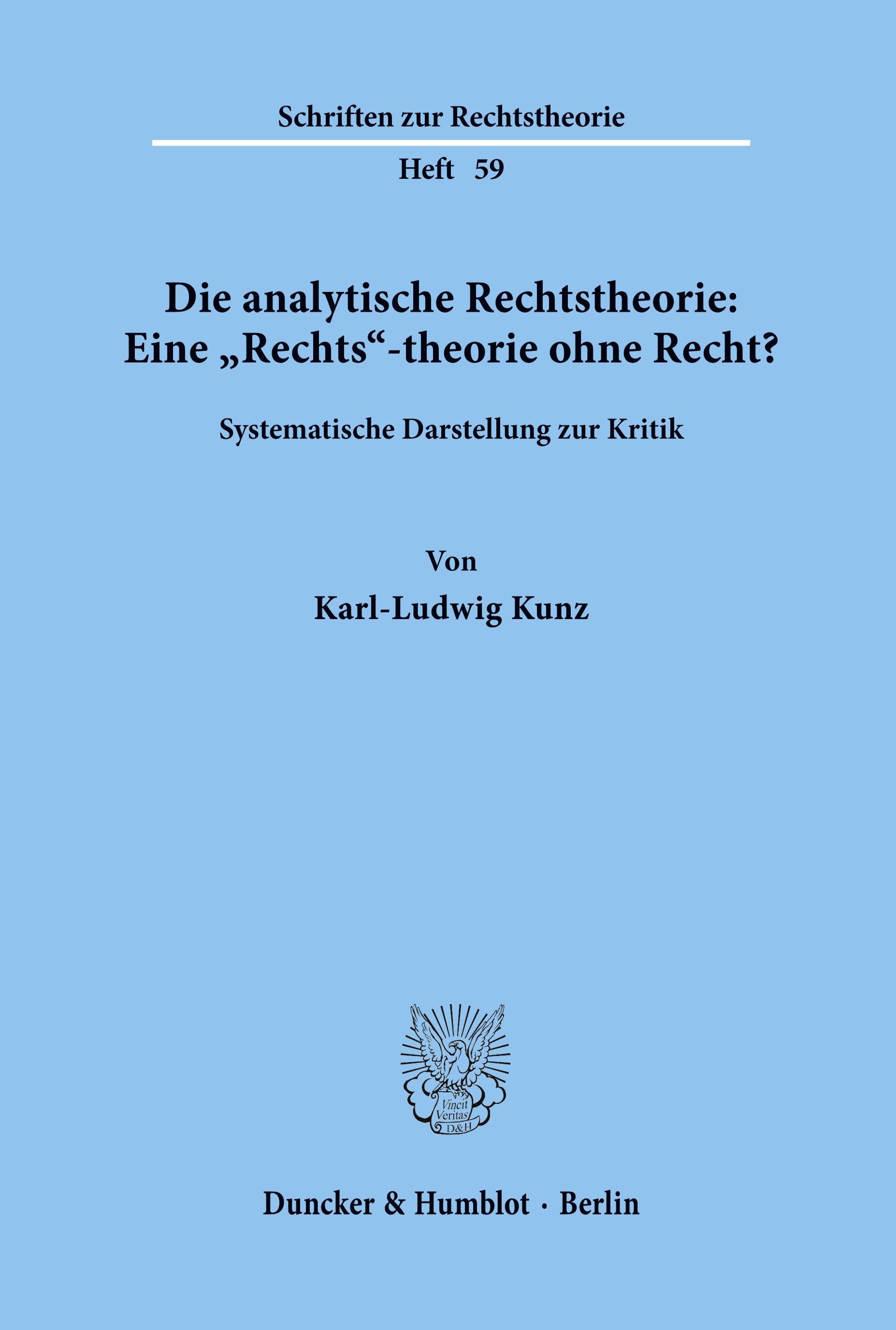 Vorderes Coverbild Die analytische Rechtstheorie: Eine "Rechts"-theorie ohne Recht?