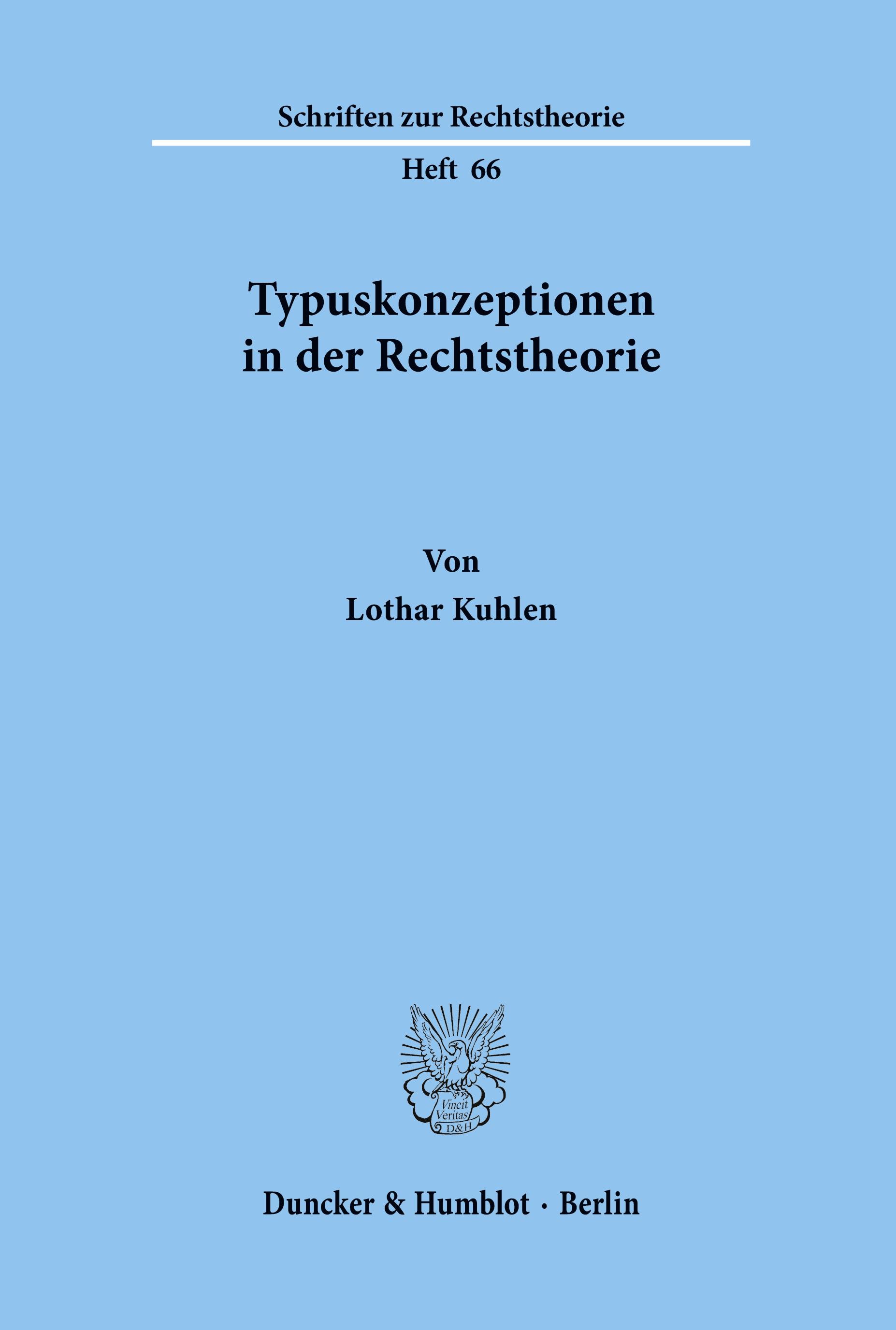 Vorderes Coverbild Typuskonzeptionen in der Rechtstheorie.