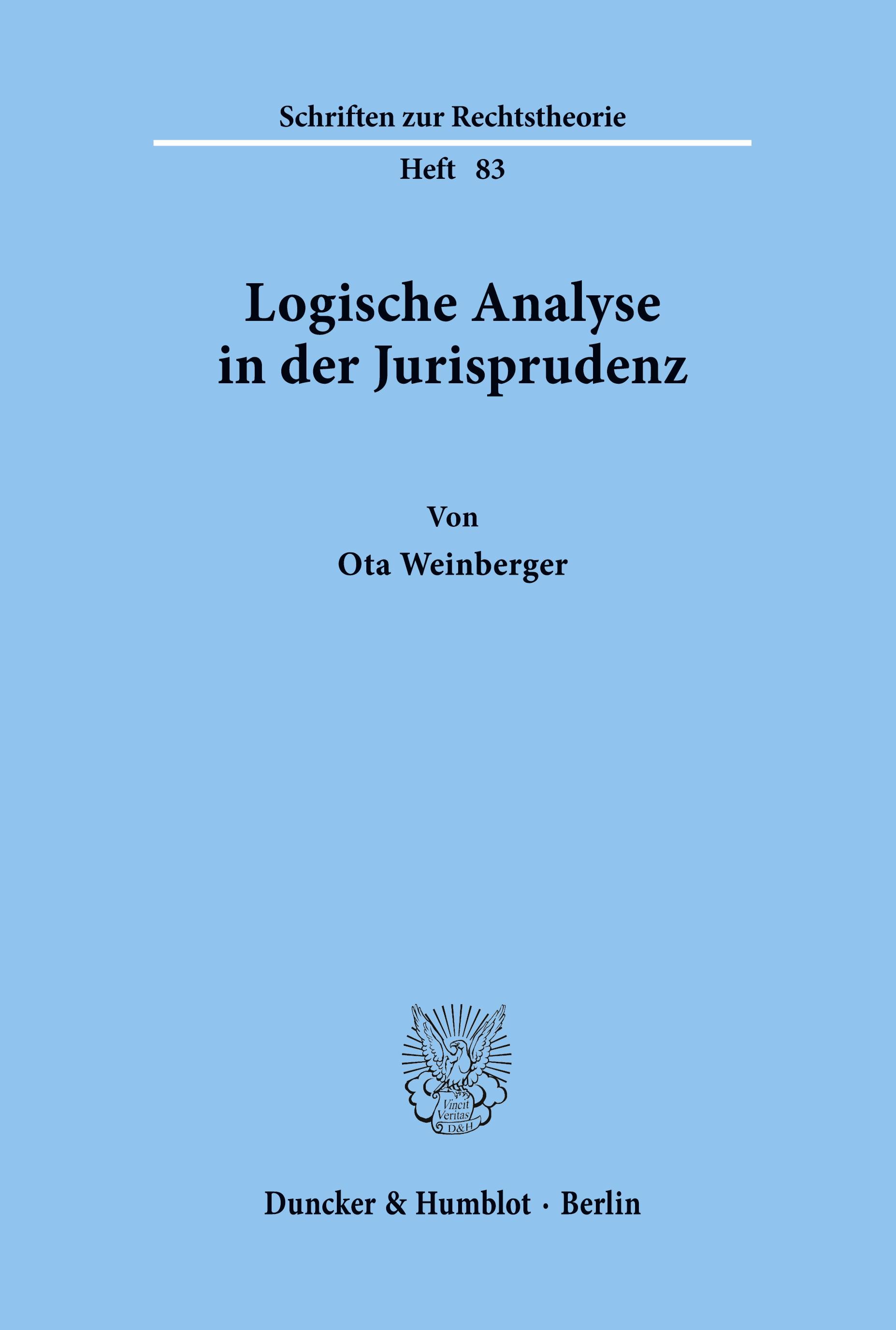 Vorderes Coverbild Logische Analyse in der Jurisprudenz.
