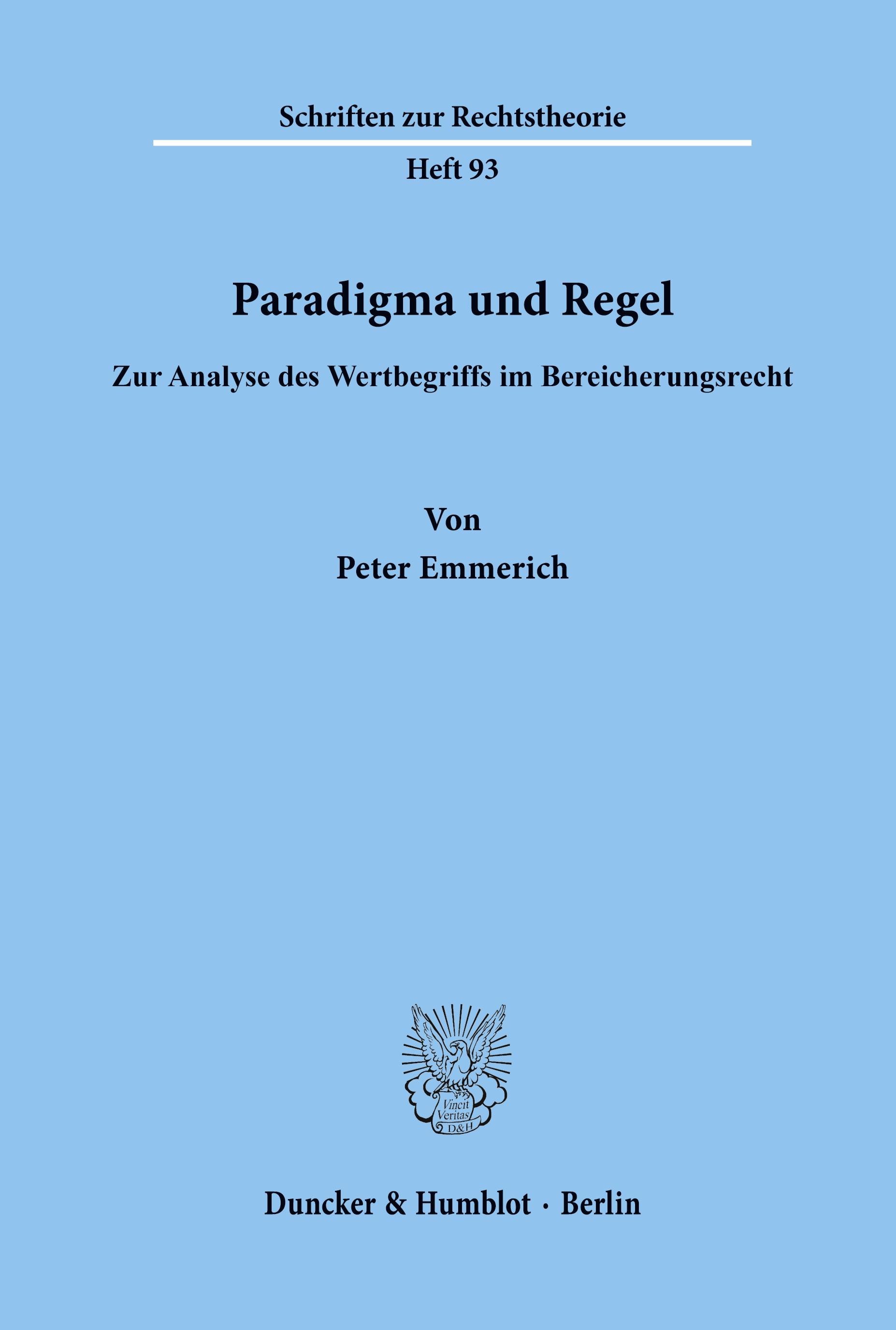 Vorderes Coverbild Paradigma und Regel.