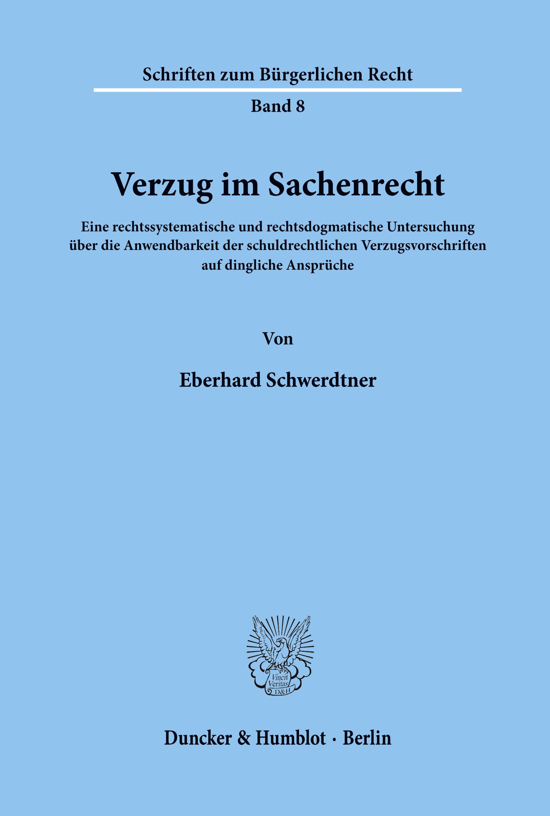 Vorderes Coverbild Verzug im Sachenrecht.