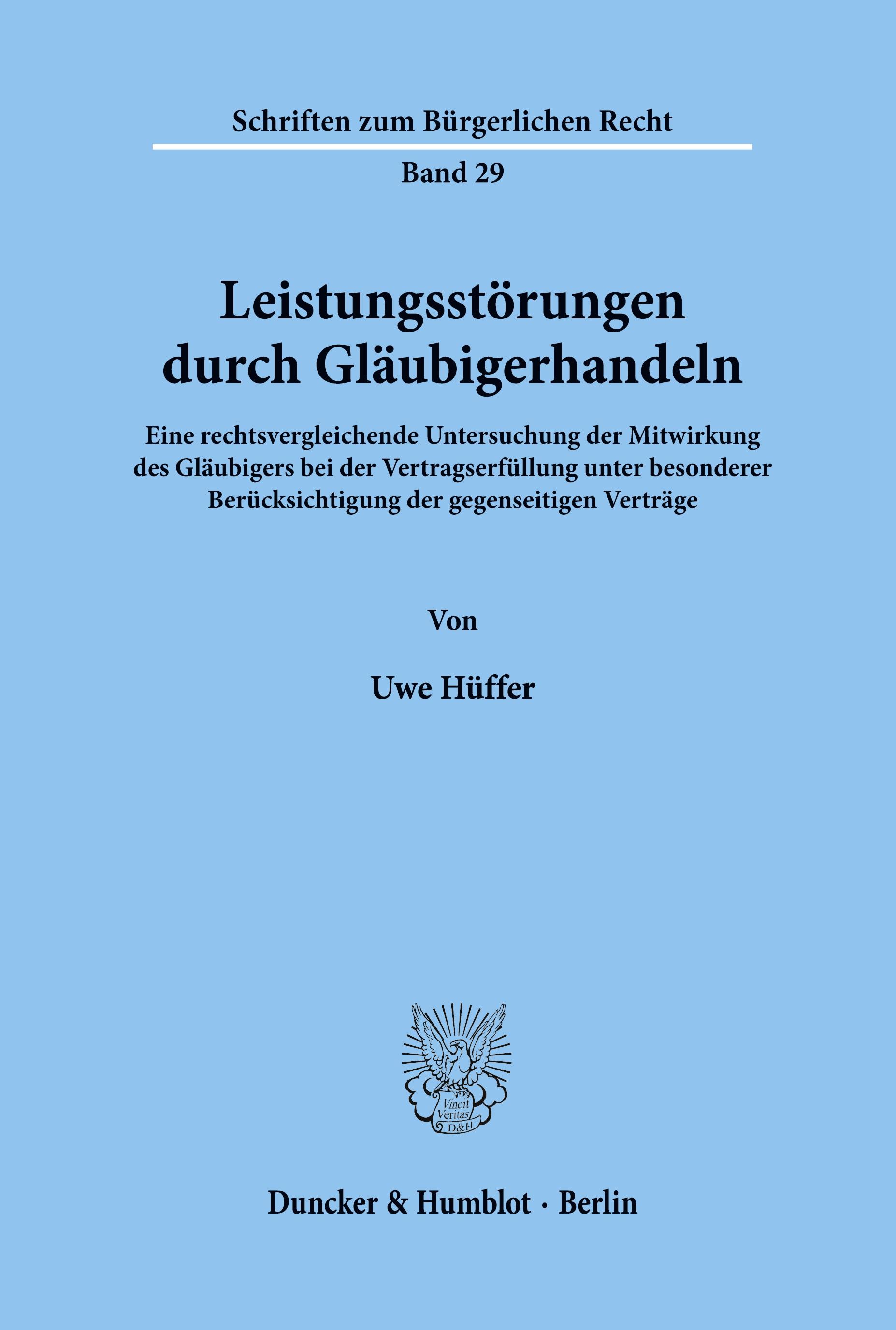 Vorderes Coverbild Leistungsstörungen durch Gläubigerhandeln.