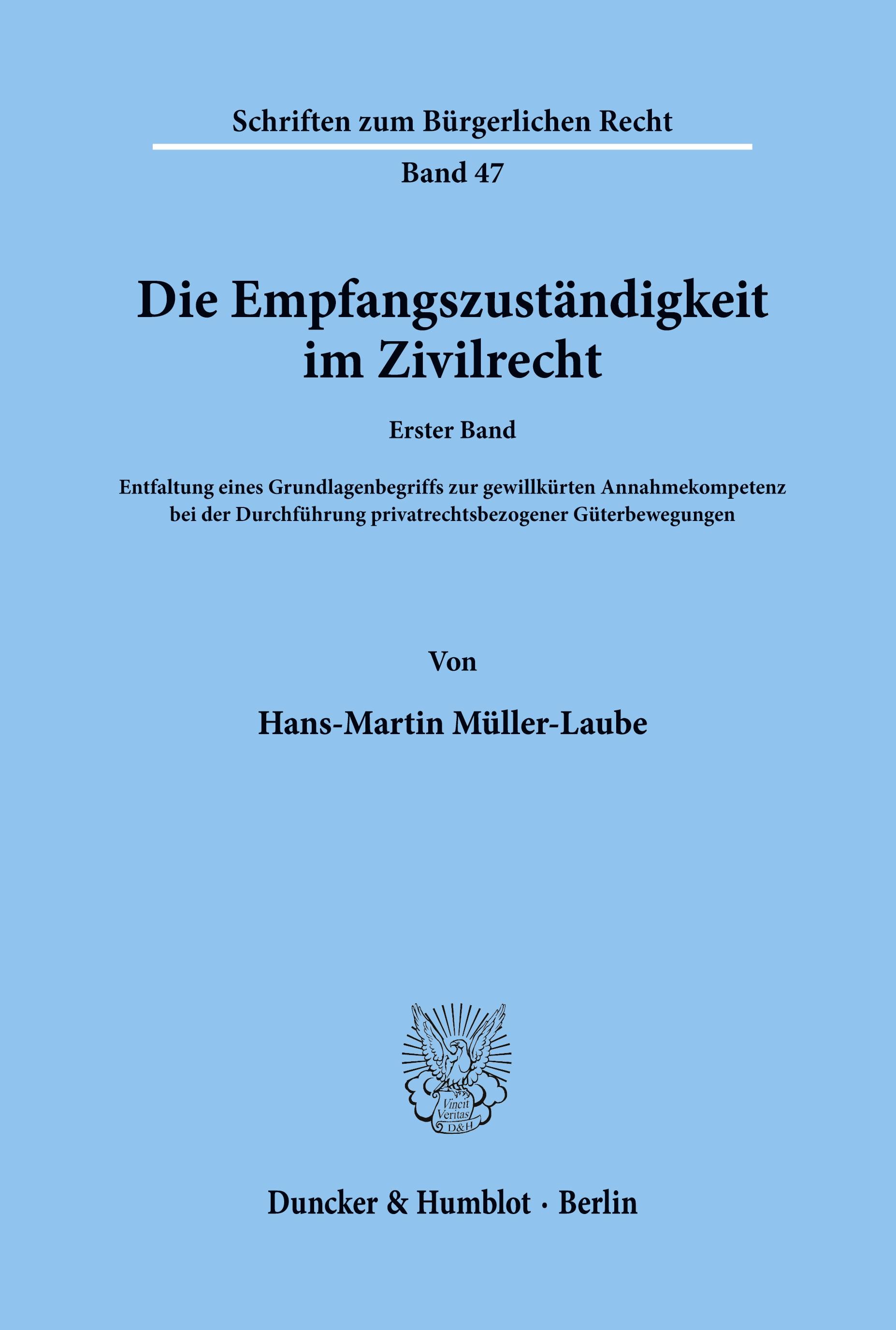 Vorderes Coverbild Die Empfangszuständigkeit im Zivilrecht.