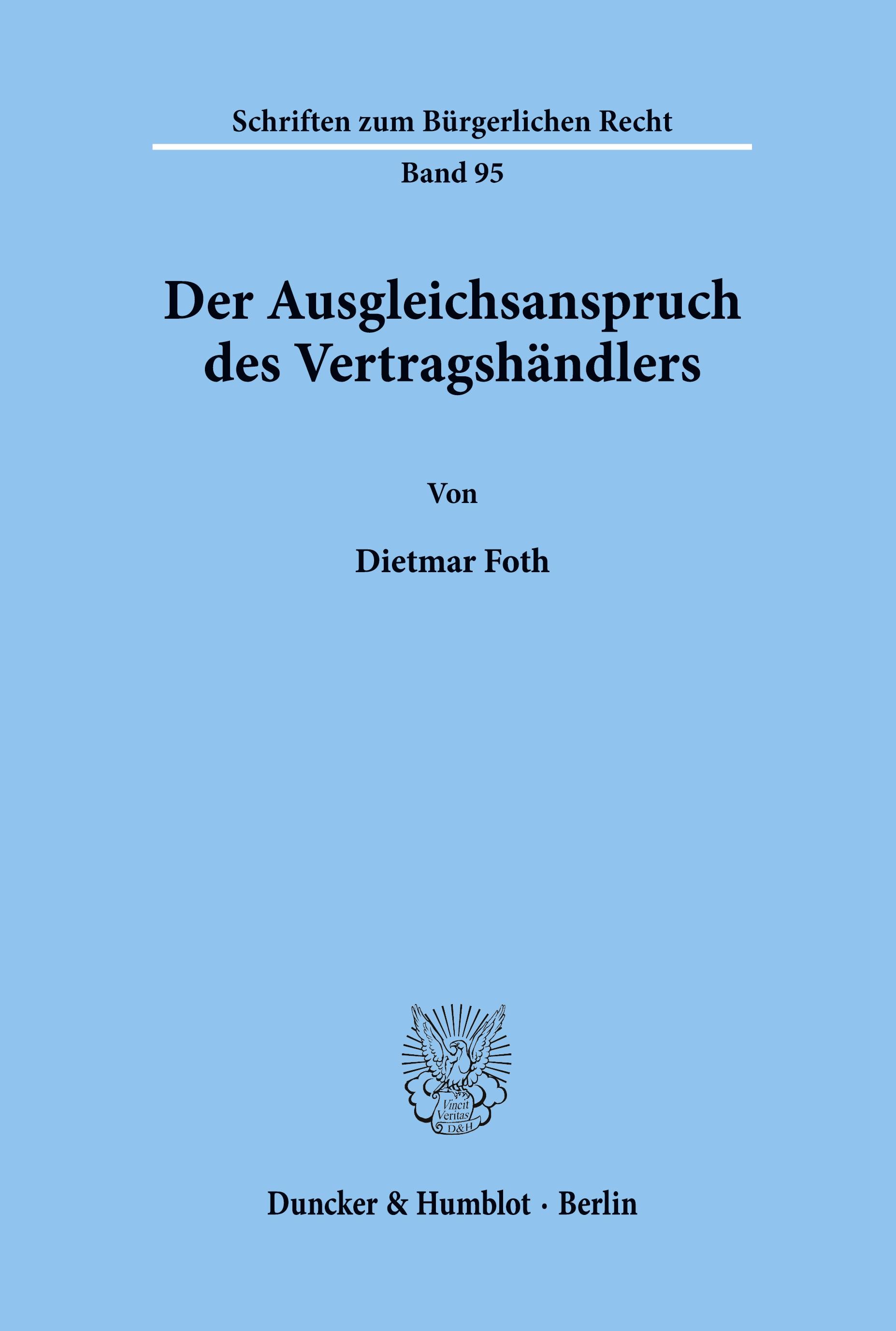 Vorderes Coverbild Der Ausgleichsanspruch des Vertragshändlers.