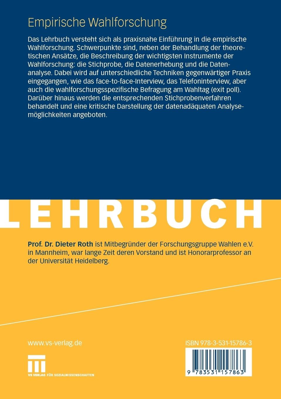 Rückseitencover Empirische Wahlforschung