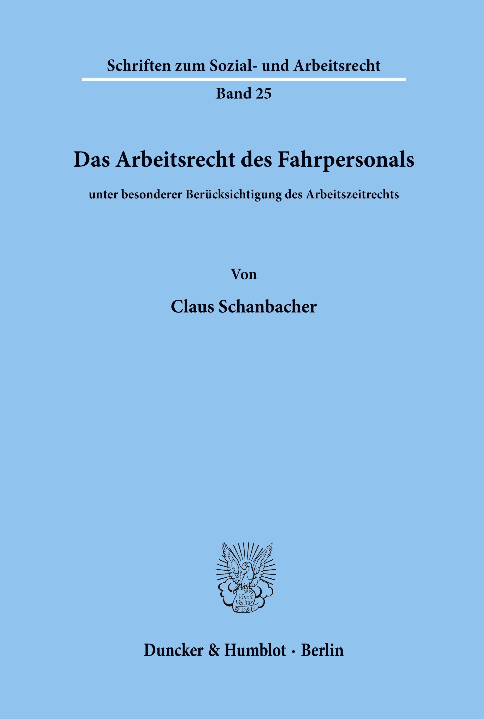 Vorderes Coverbild Das Arbeitsrecht des Fahrpersonals
