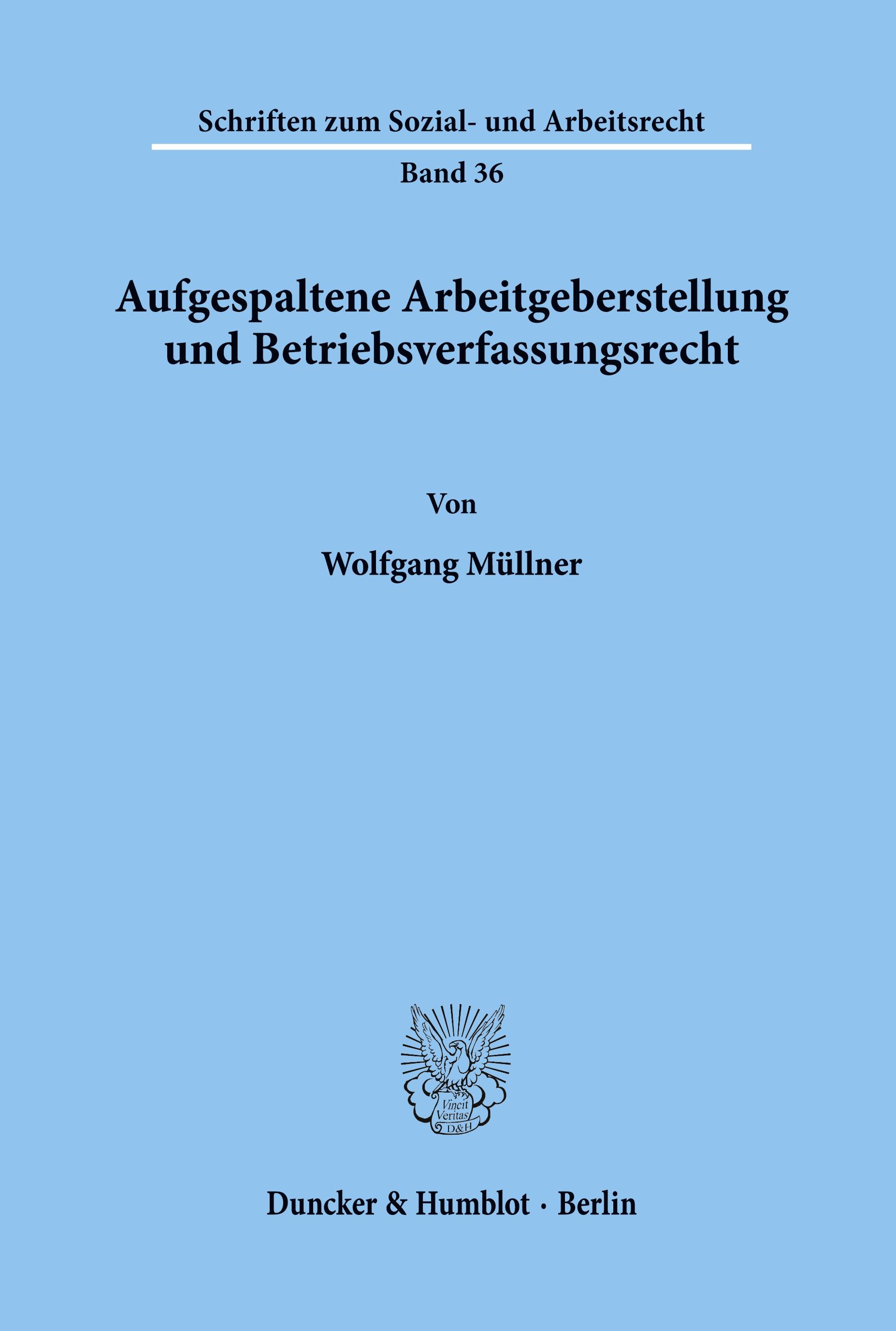 Vorderes Coverbild Aufgespaltene Arbeitgeberstellung und Betriebsverfassungsrecht.
