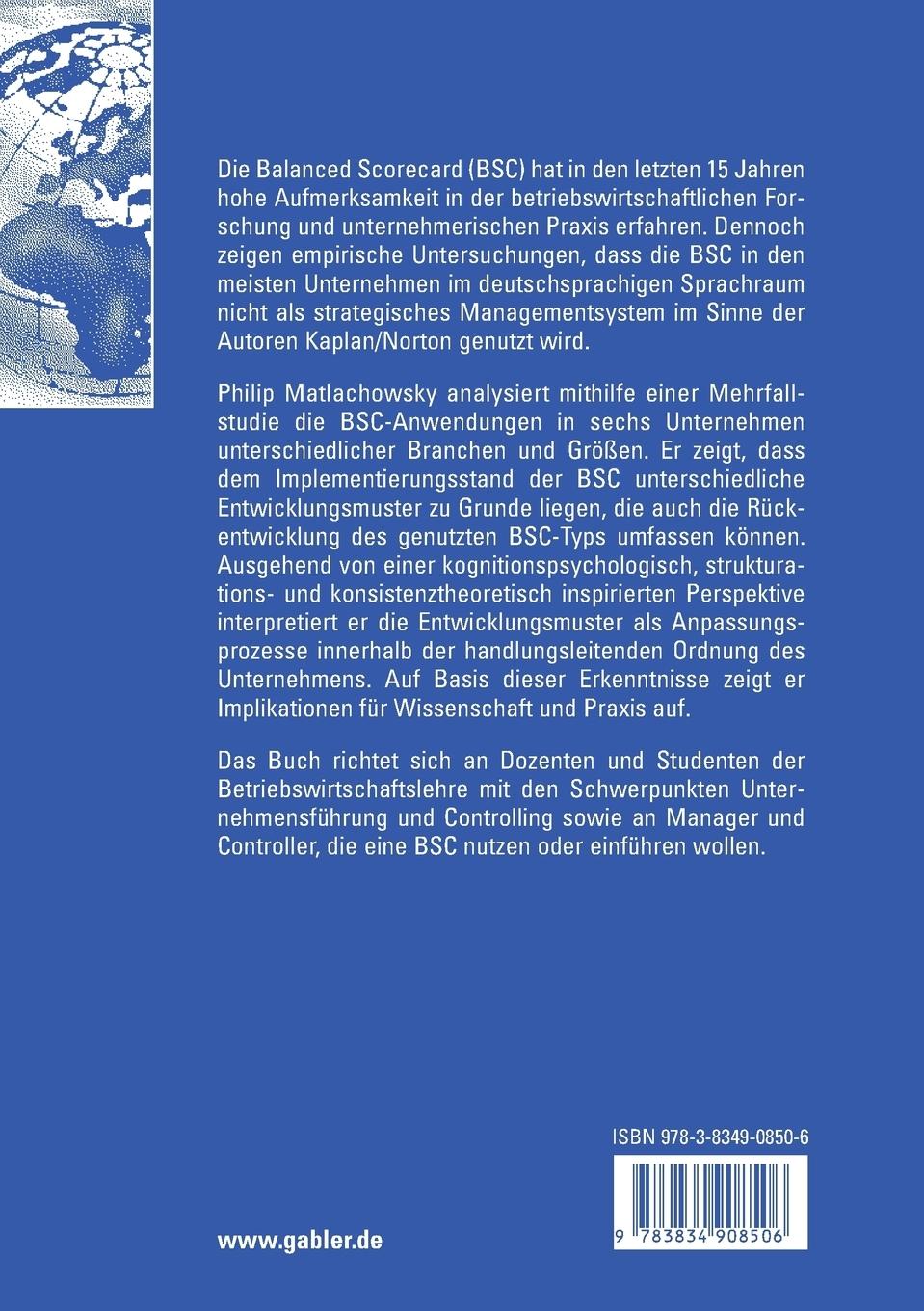 Rückseitencover Implementierungsstand der Balanced Scorecard