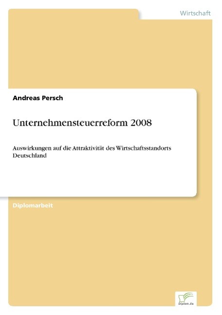 Vorderes Coverbild Unternehmensteuerreform 2008