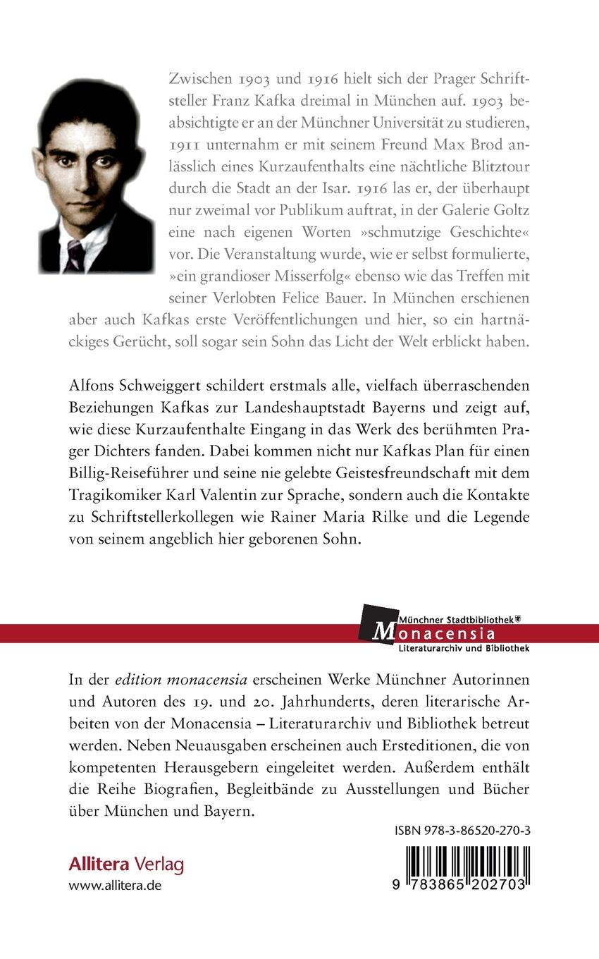 Rückseitencover Franz Kafka in München