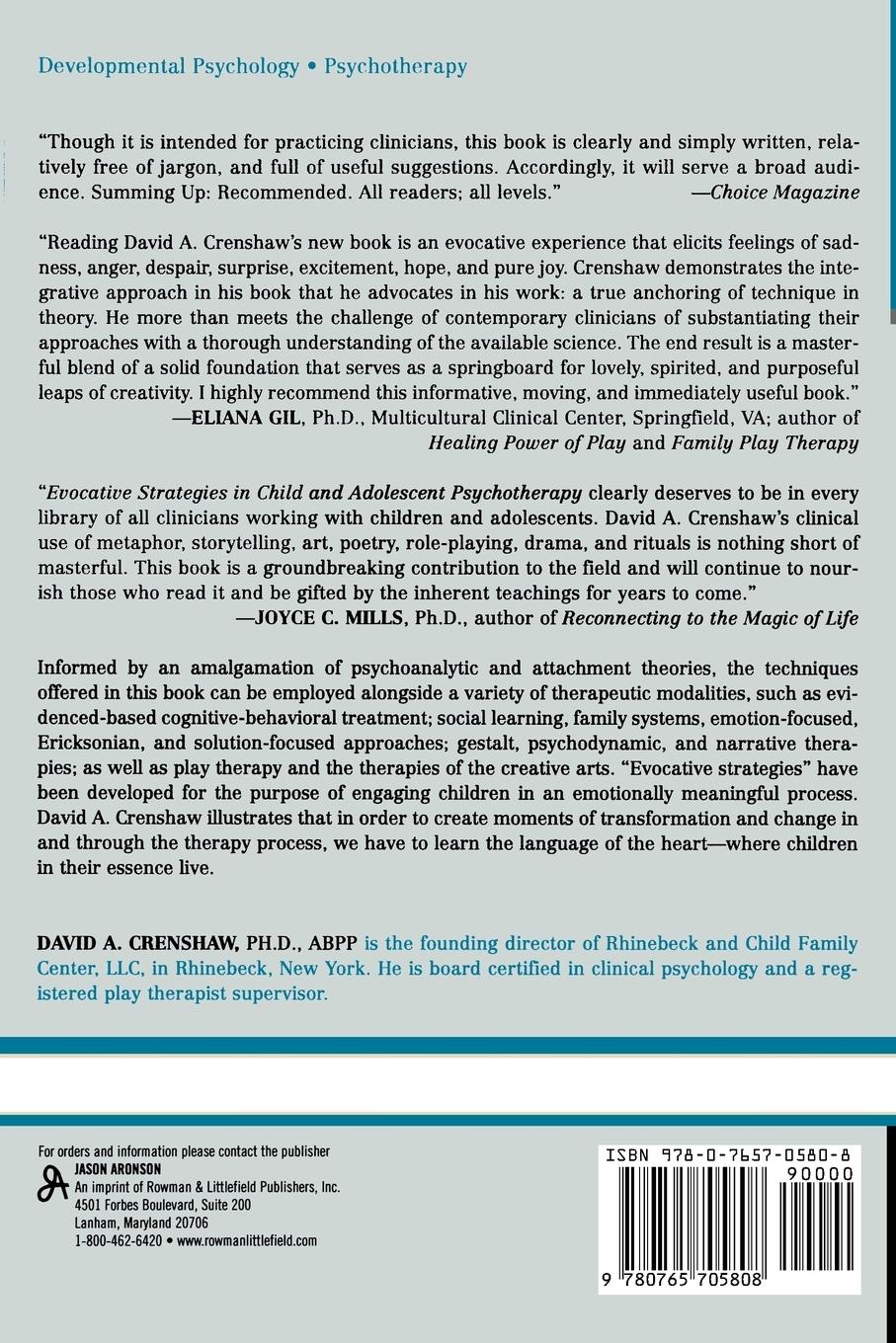 Rückseitencover Evocative Strategies in Child and Adolescent Psychotherapy