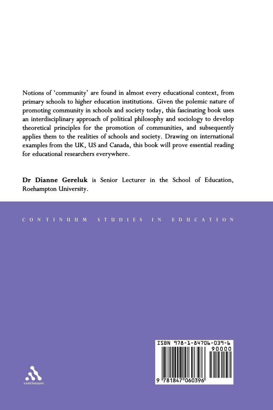 Rückseitencover Education and Community