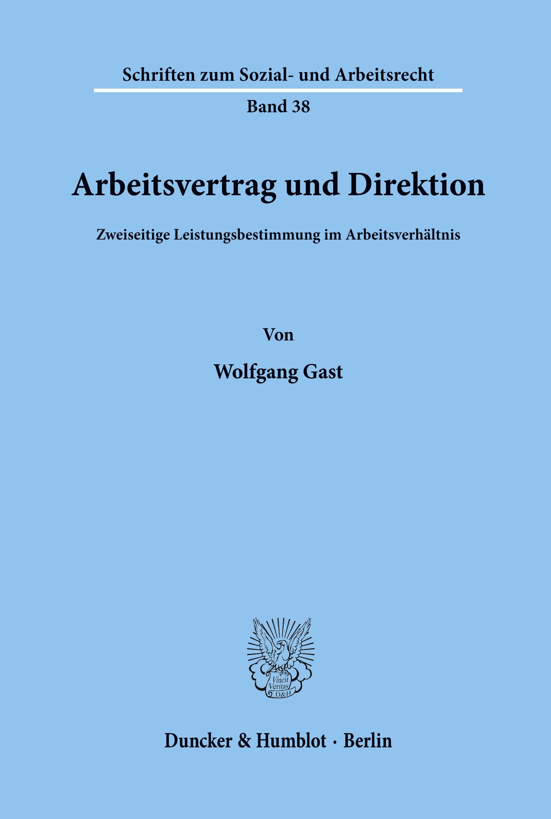 Vorderes Coverbild Arbeitsvertrag und Direktion.