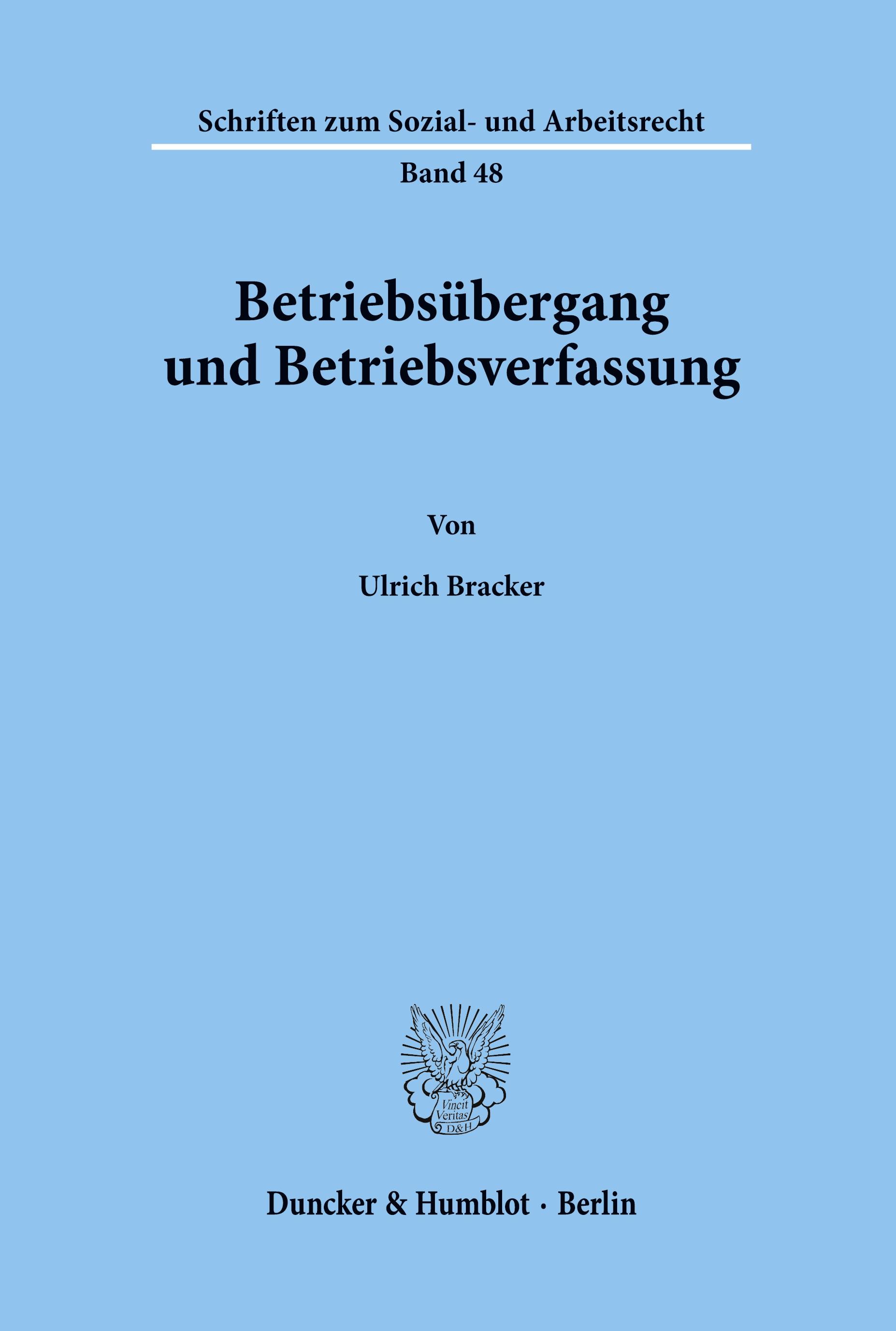 Vorderes Coverbild Betriebsübergang und Betriebsverfassung.