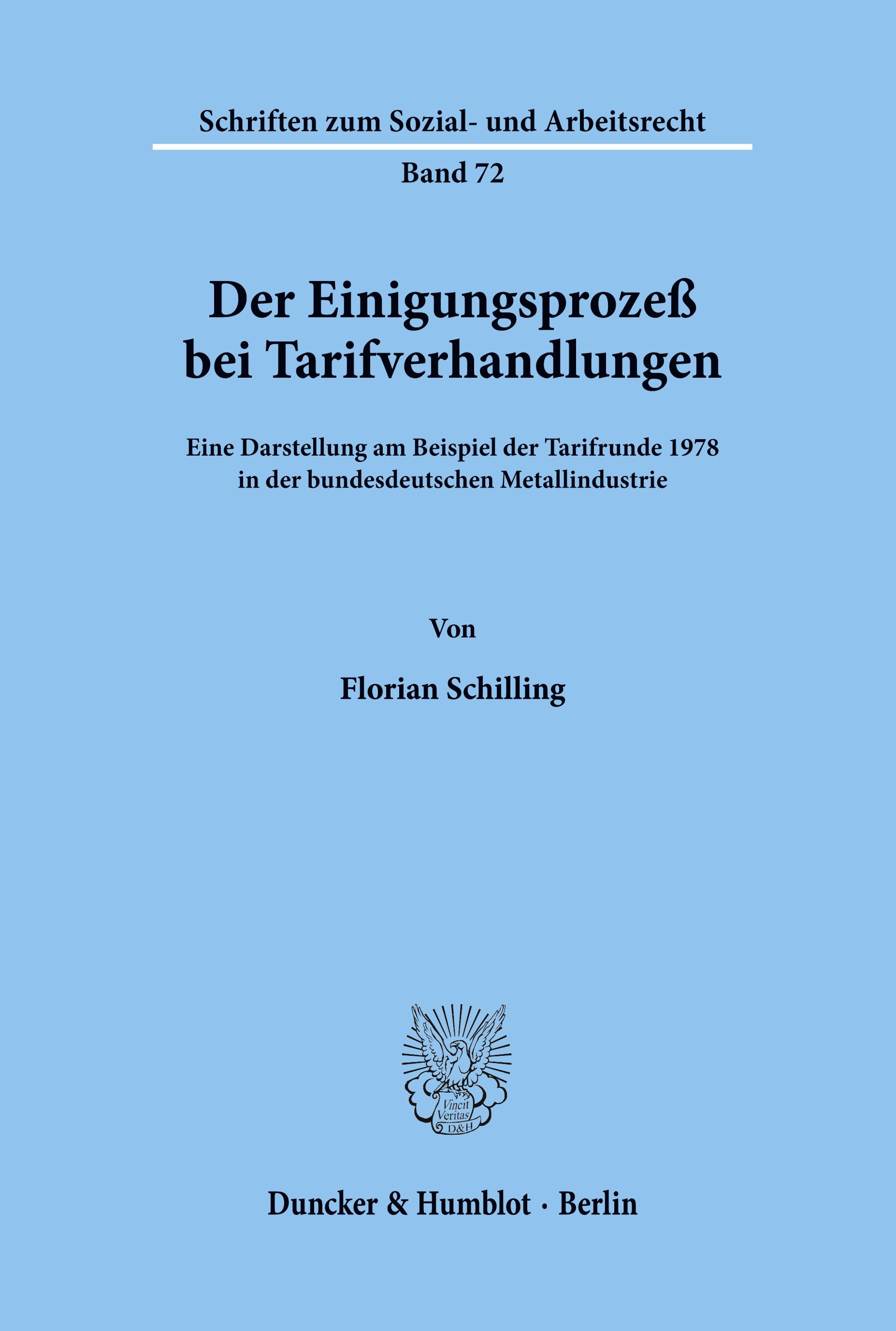 Vorderes Coverbild Der Einigungsprozeß bei Tarifverhandlungen.