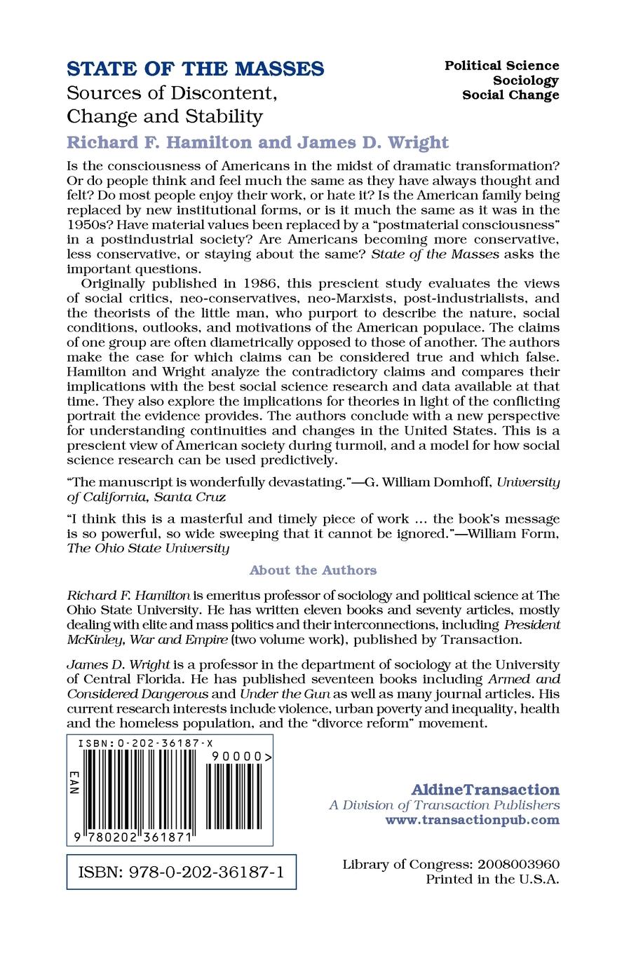 Rückseitencover State of the Masses