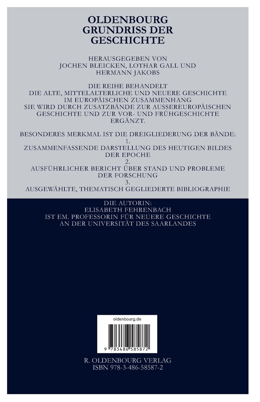 Rückseitencover Vom Ancien Régime zum Wiener Kongreß