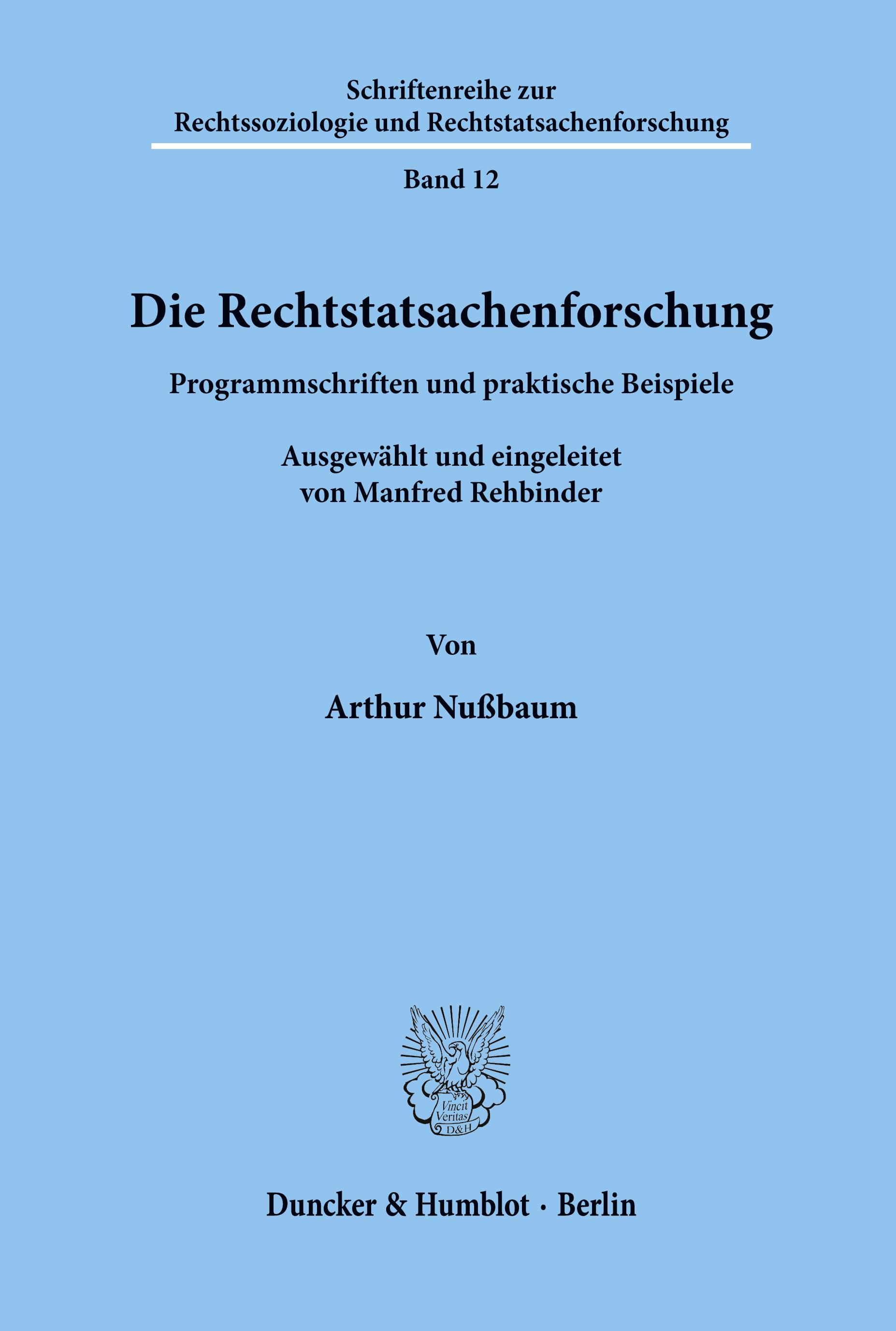 Vorderes Coverbild Die Rechtstatsachenforschung.