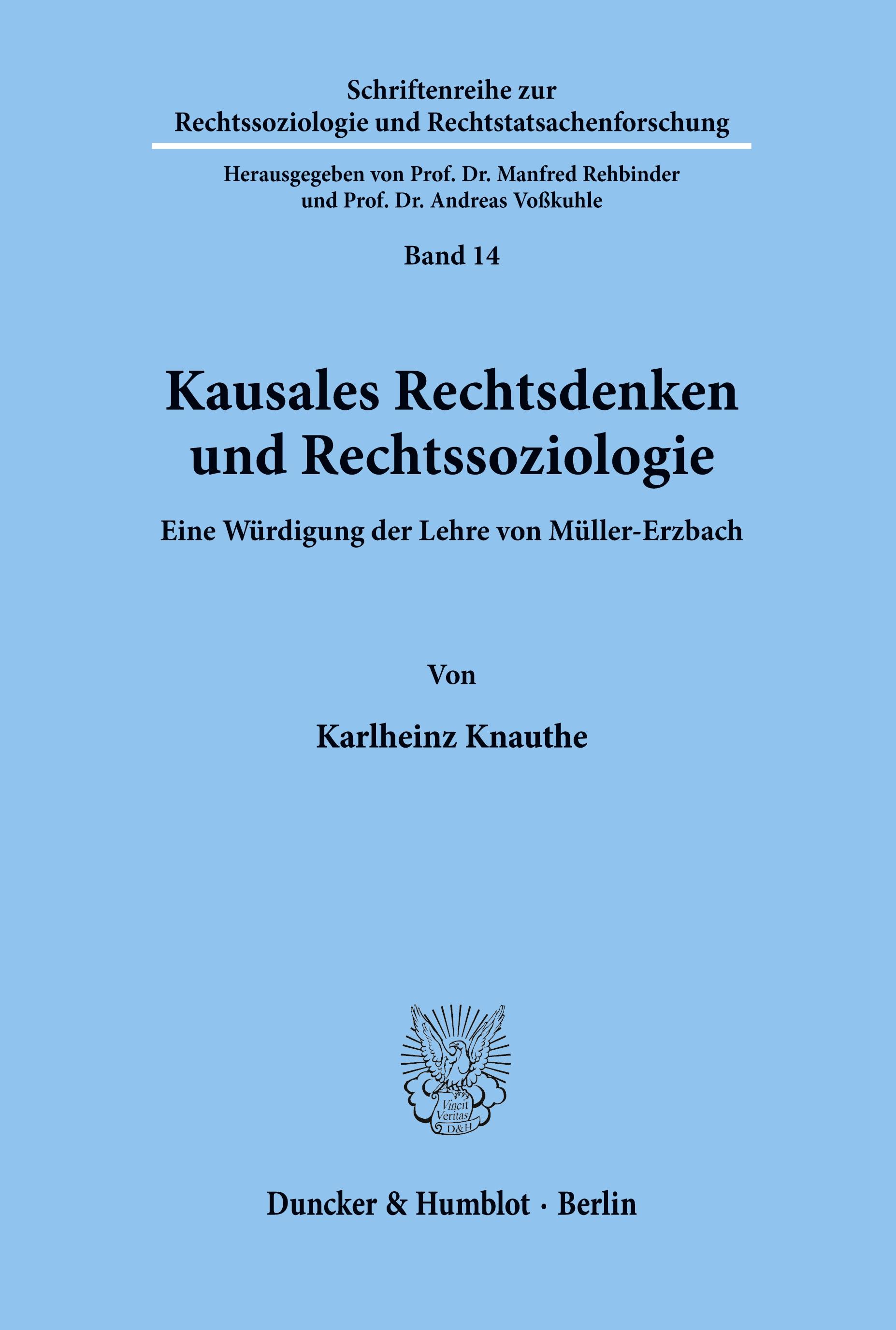 Vorderes Coverbild Kausales Rechtsdenken und Rechtssoziologie.