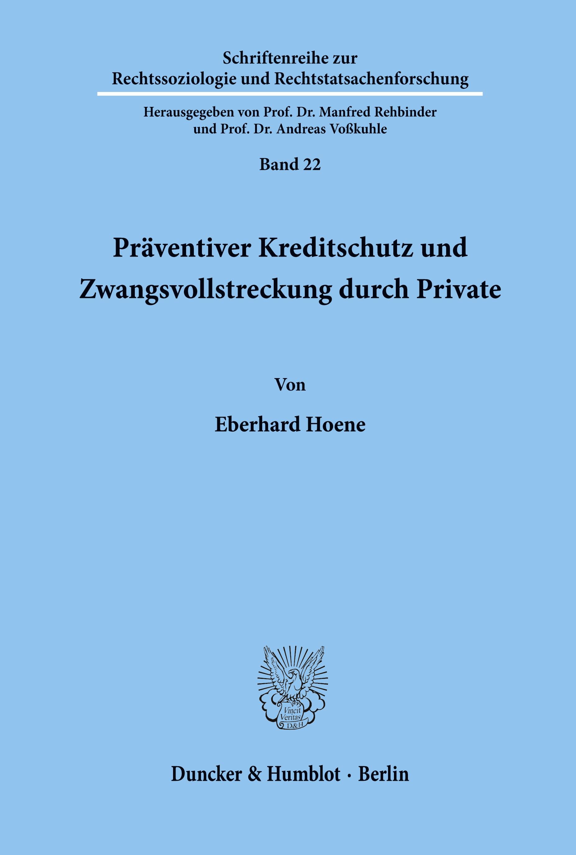 Vorderes Coverbild Präventiver Kreditschutz und Zwangsvollstreckung durch Private.