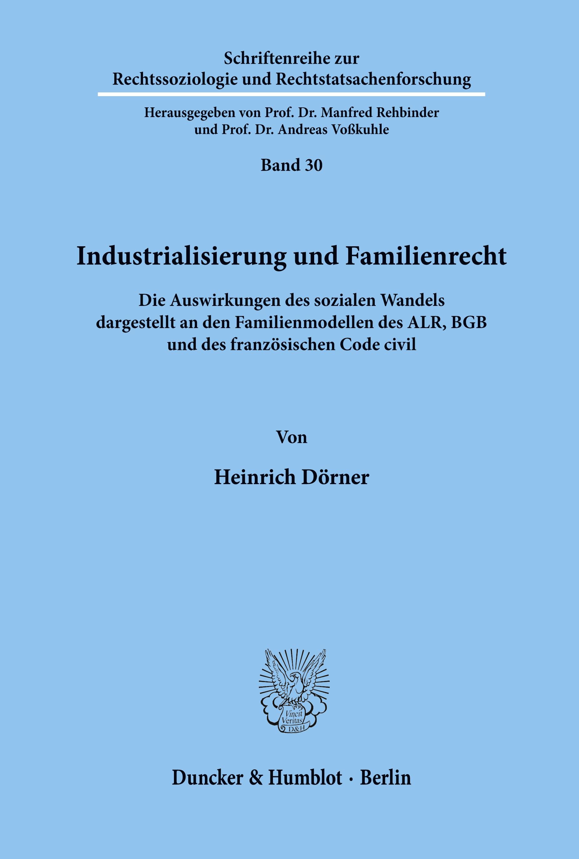 Vorderes Coverbild Industrialisierung und Familienrecht.