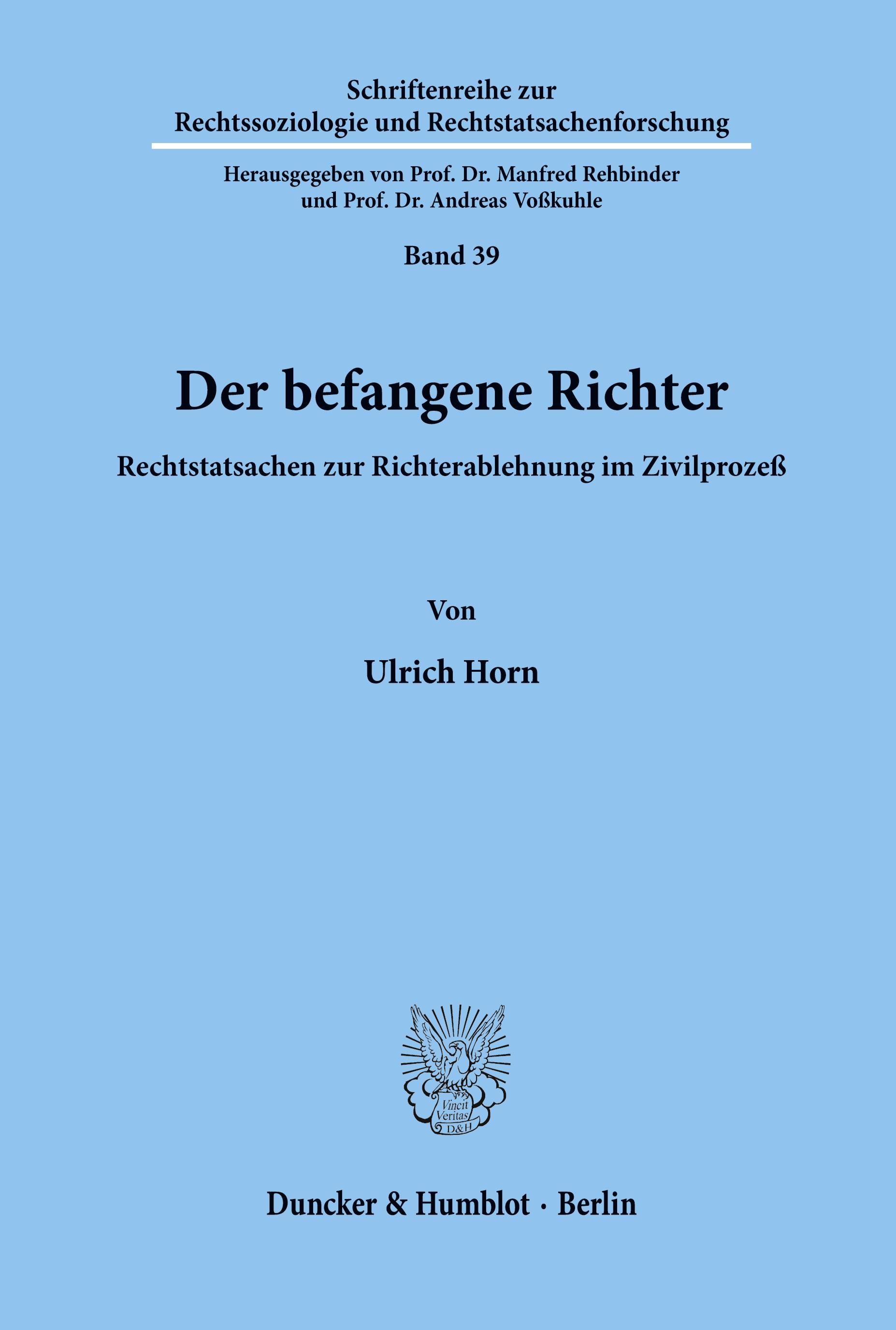 Vorderes Coverbild Der befangene Richter.