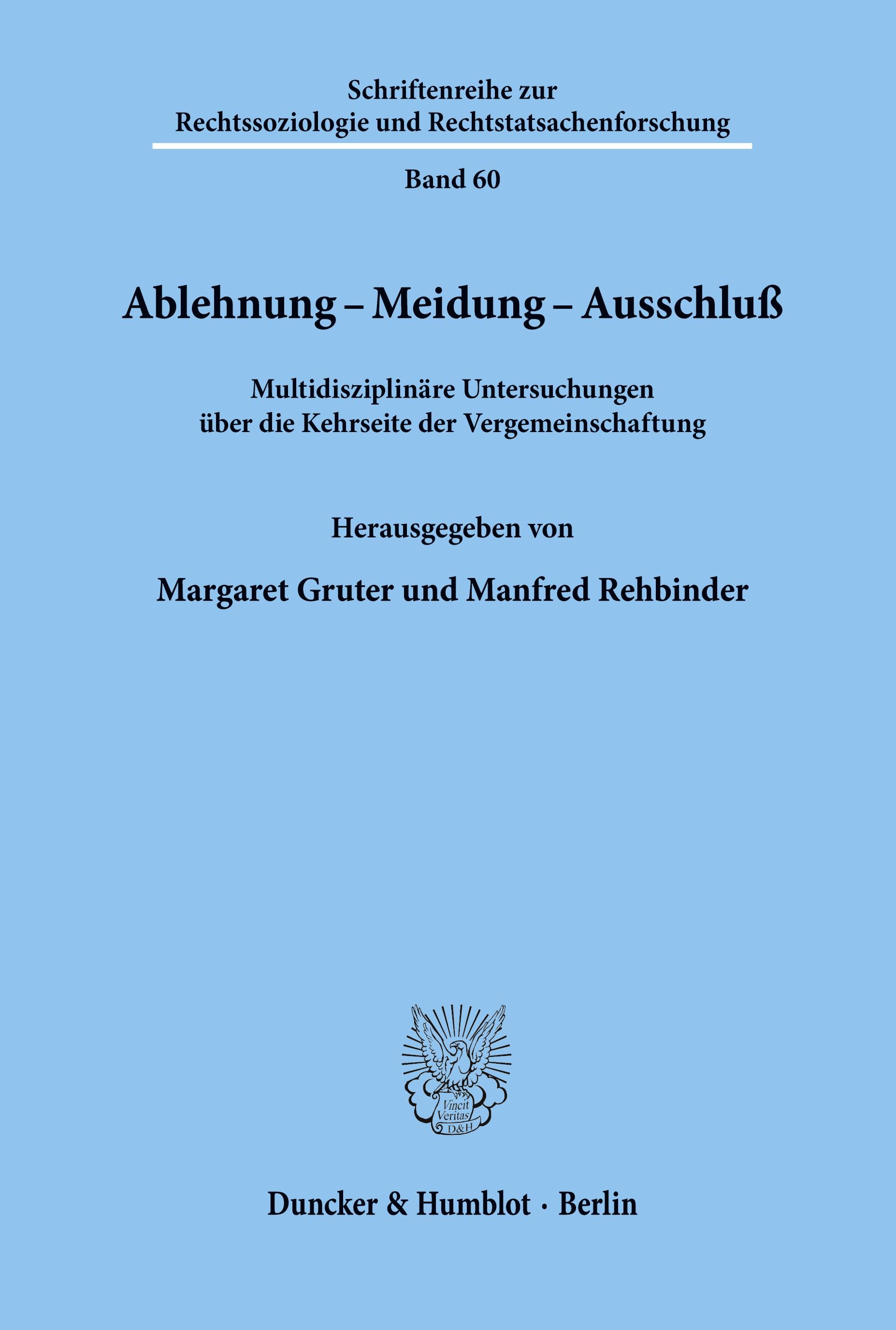 Vorderes Coverbild Ablehnung - Meidung - Ausschluß.