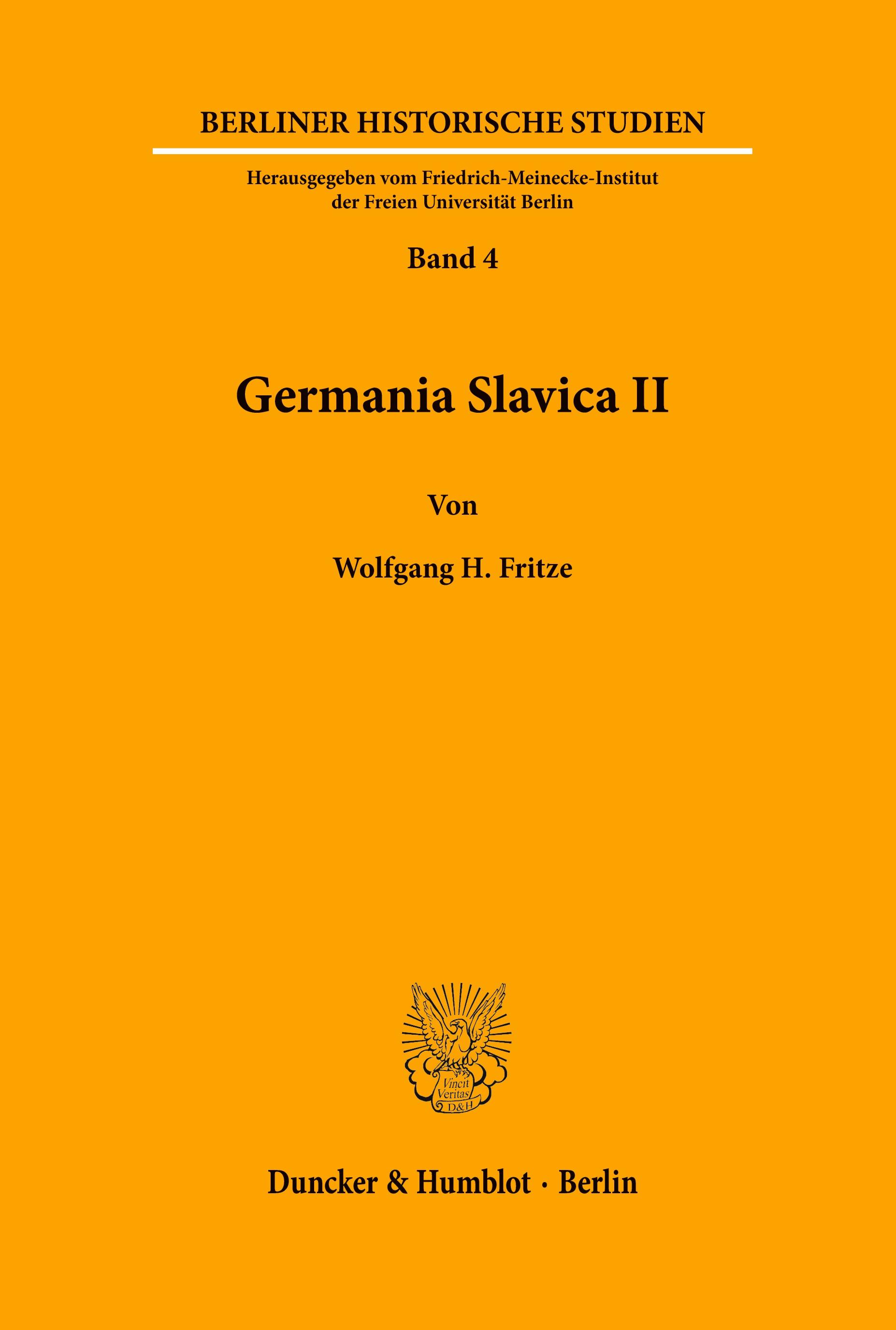 Vorderes Coverbild Germania Slavica II.