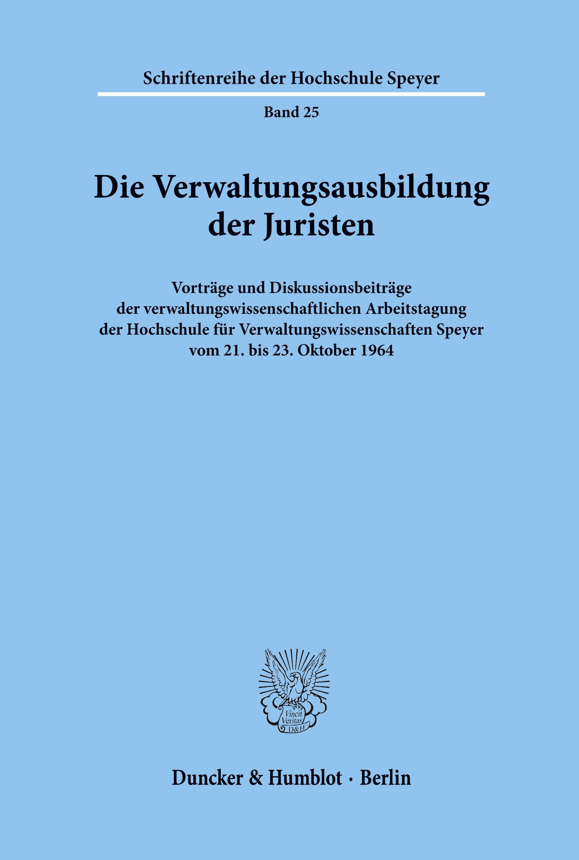 Vorderes Coverbild Die Verwaltungsausbildung der Juristen.