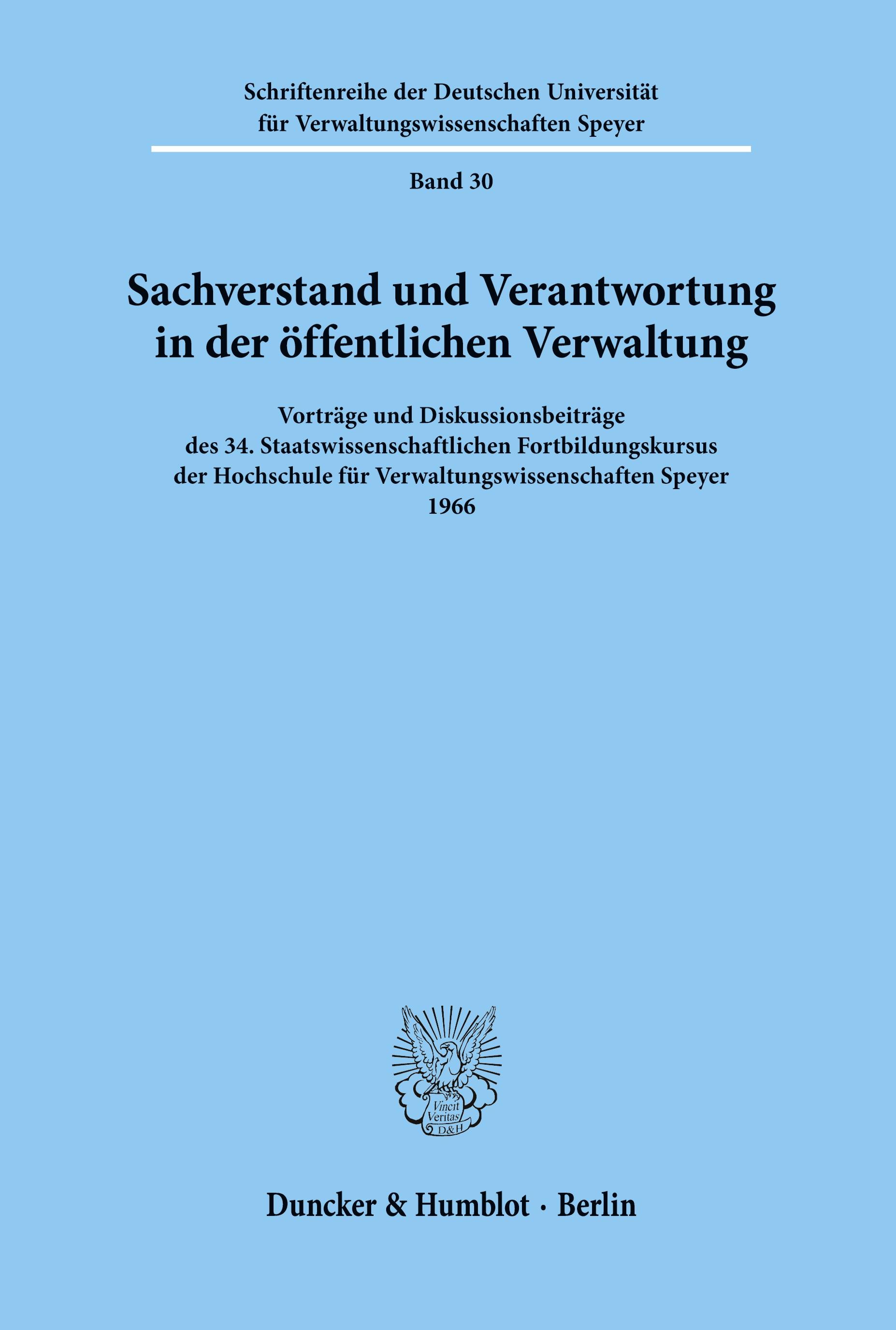 Vorderes Coverbild Sachverstand und Verantwortung in der öffentlichen Verwaltung.