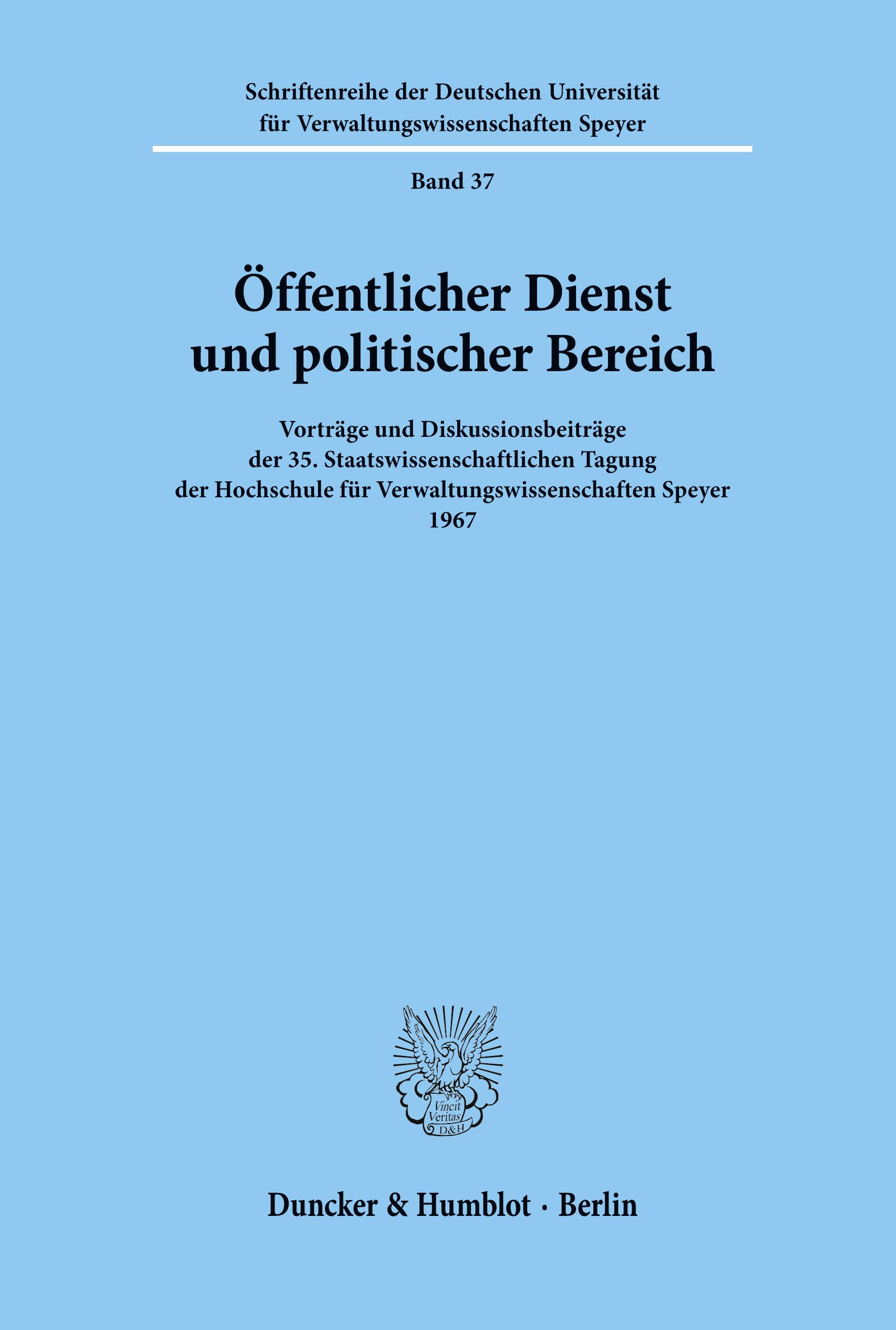Vorderes Coverbild Öffentlicher Dienst und politischer Bereich.