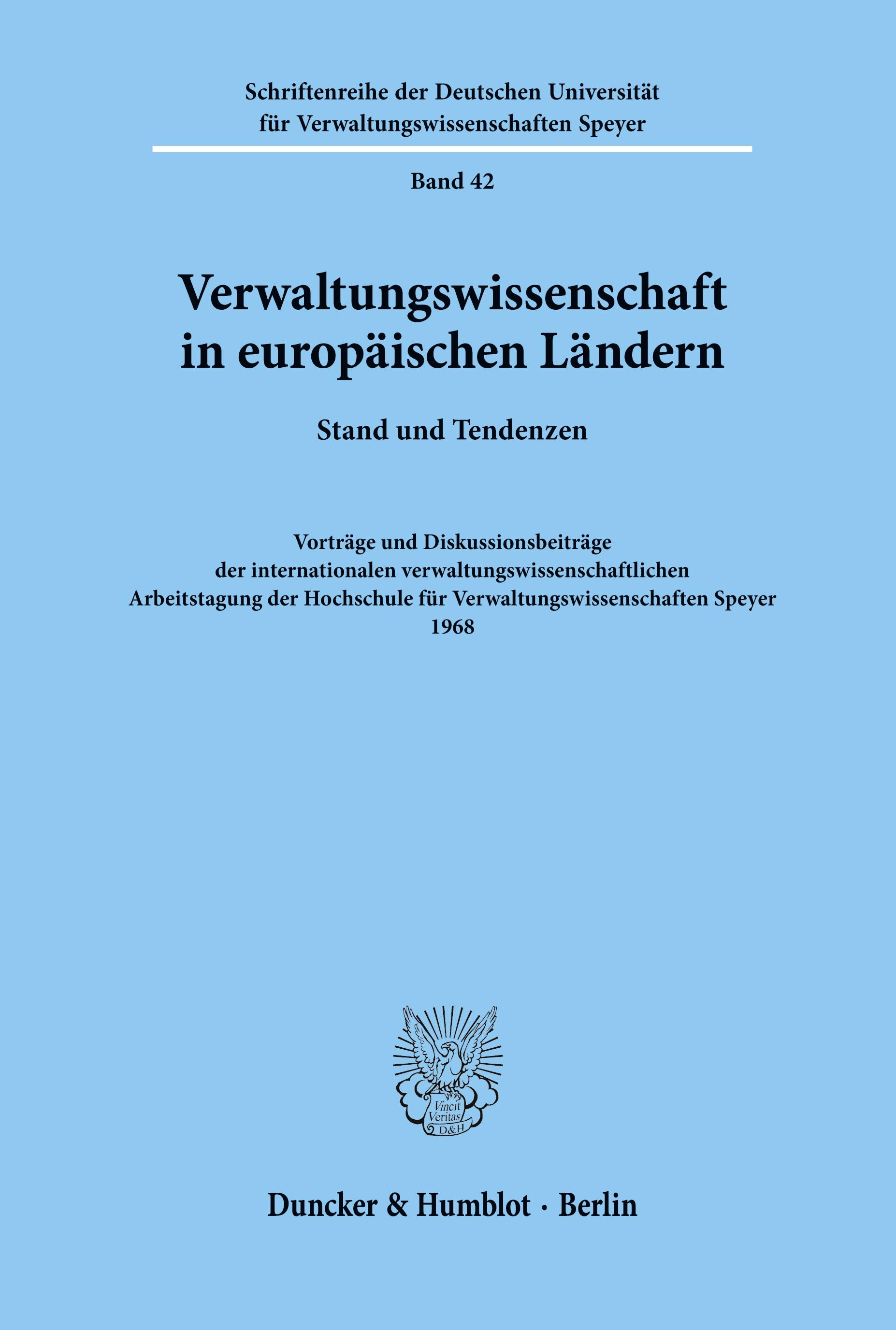 Vorderes Coverbild Verwaltungswissenschaft in europäischen Ländern.
