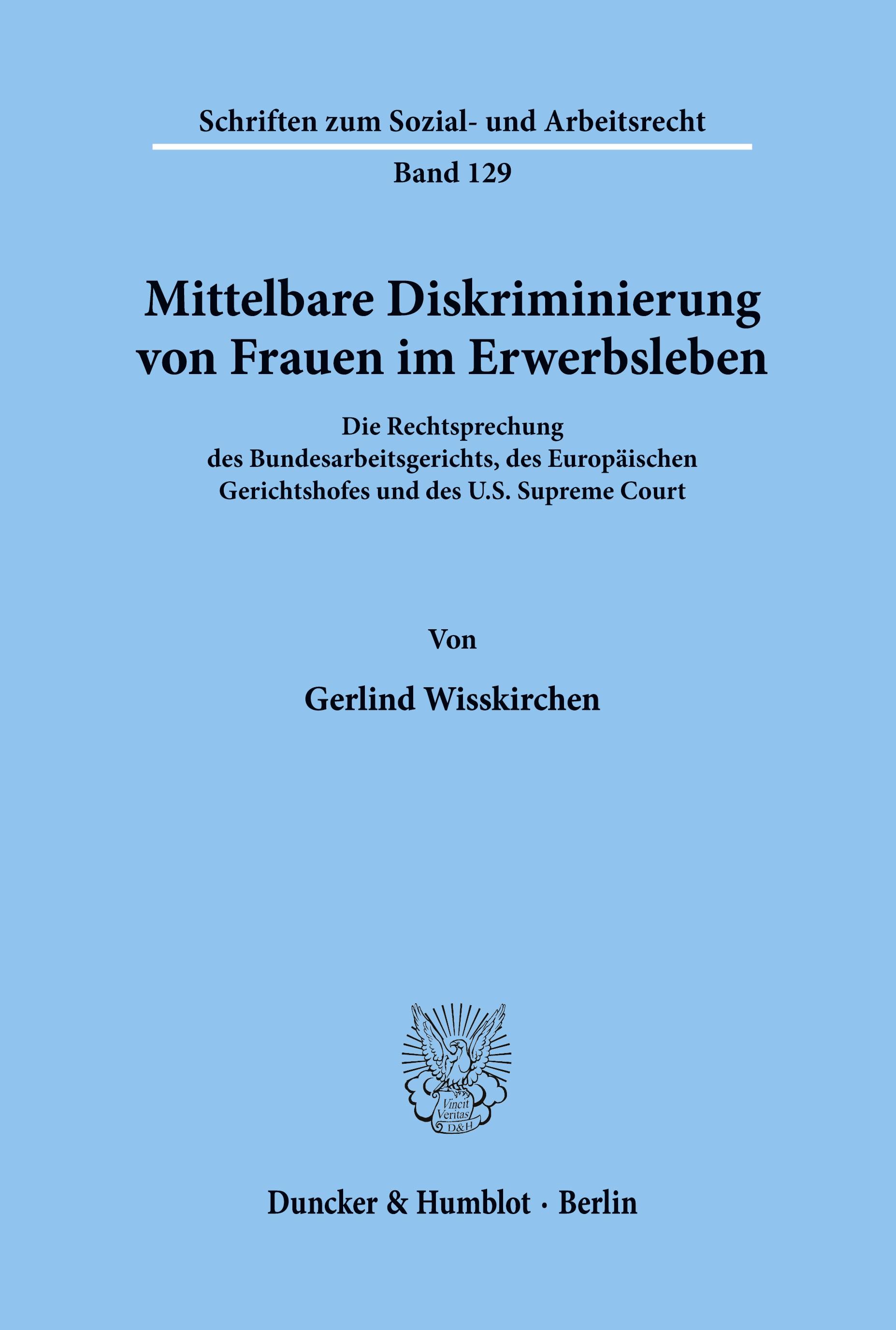 Vorderes Coverbild Mittelbare Diskriminierung von Frauen im Erwerbsleben.