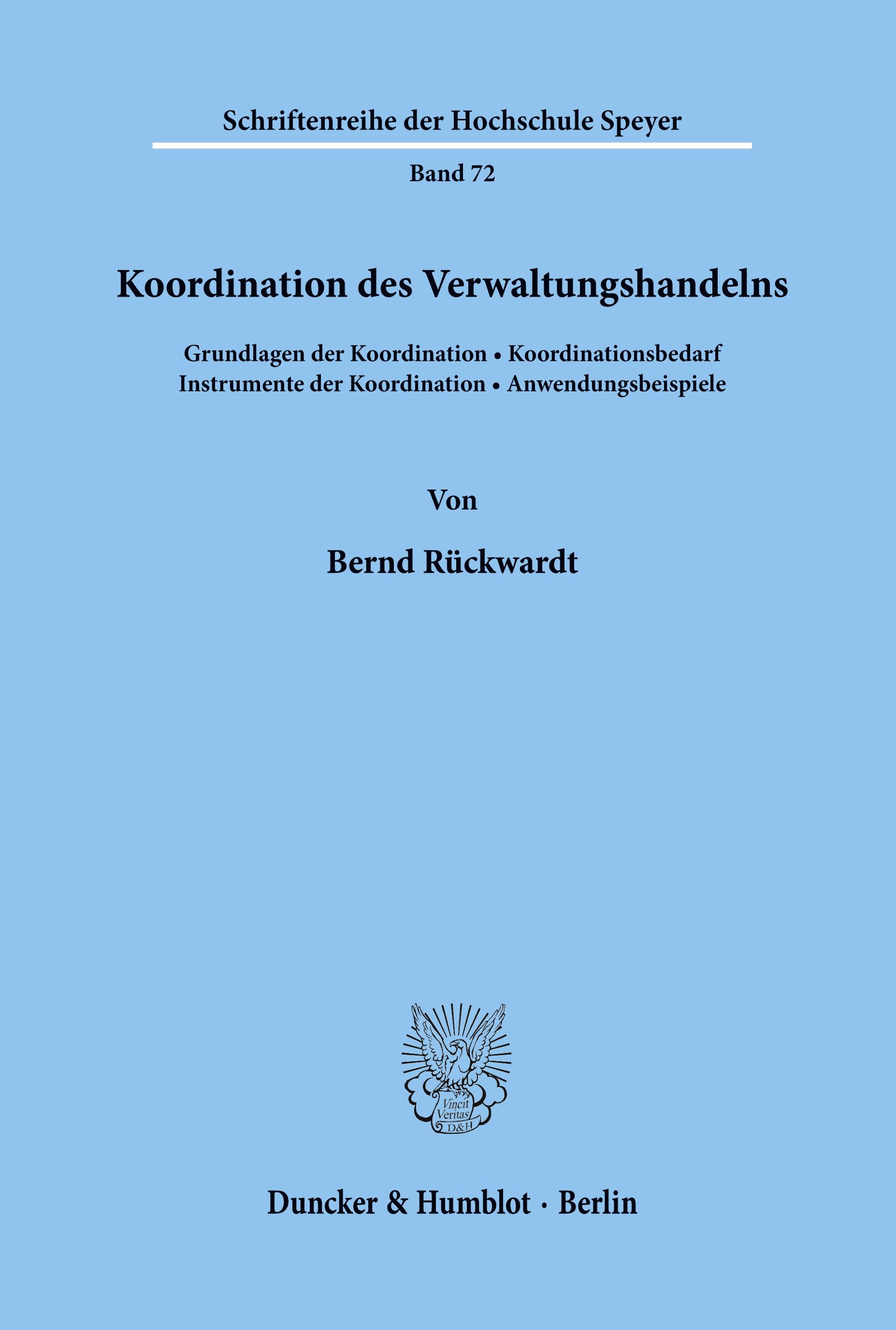 Vorderes Coverbild Koordination des Verwaltungshandelns.