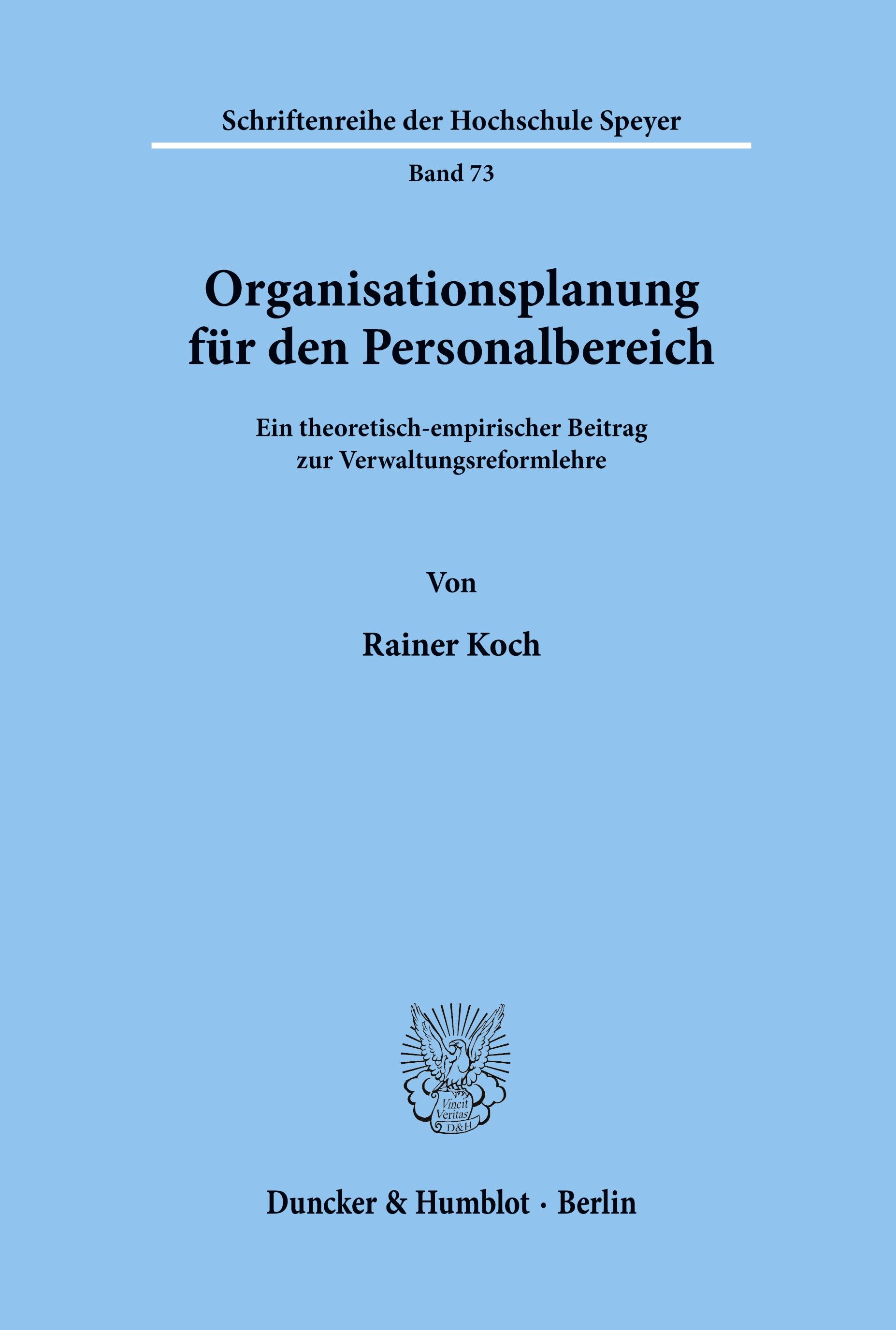 Vorderes Coverbild Organisationsplanung für den Personalbereich.