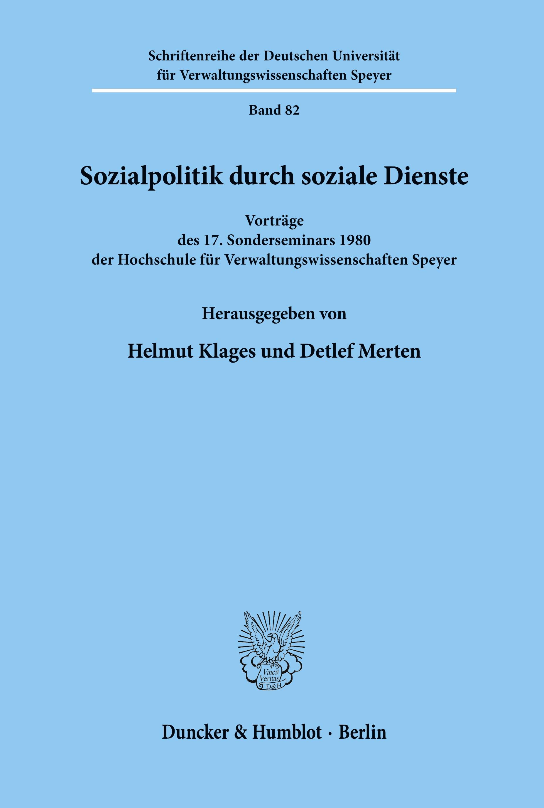Vorderes Coverbild Sozialpolitik durch soziale Dienste.