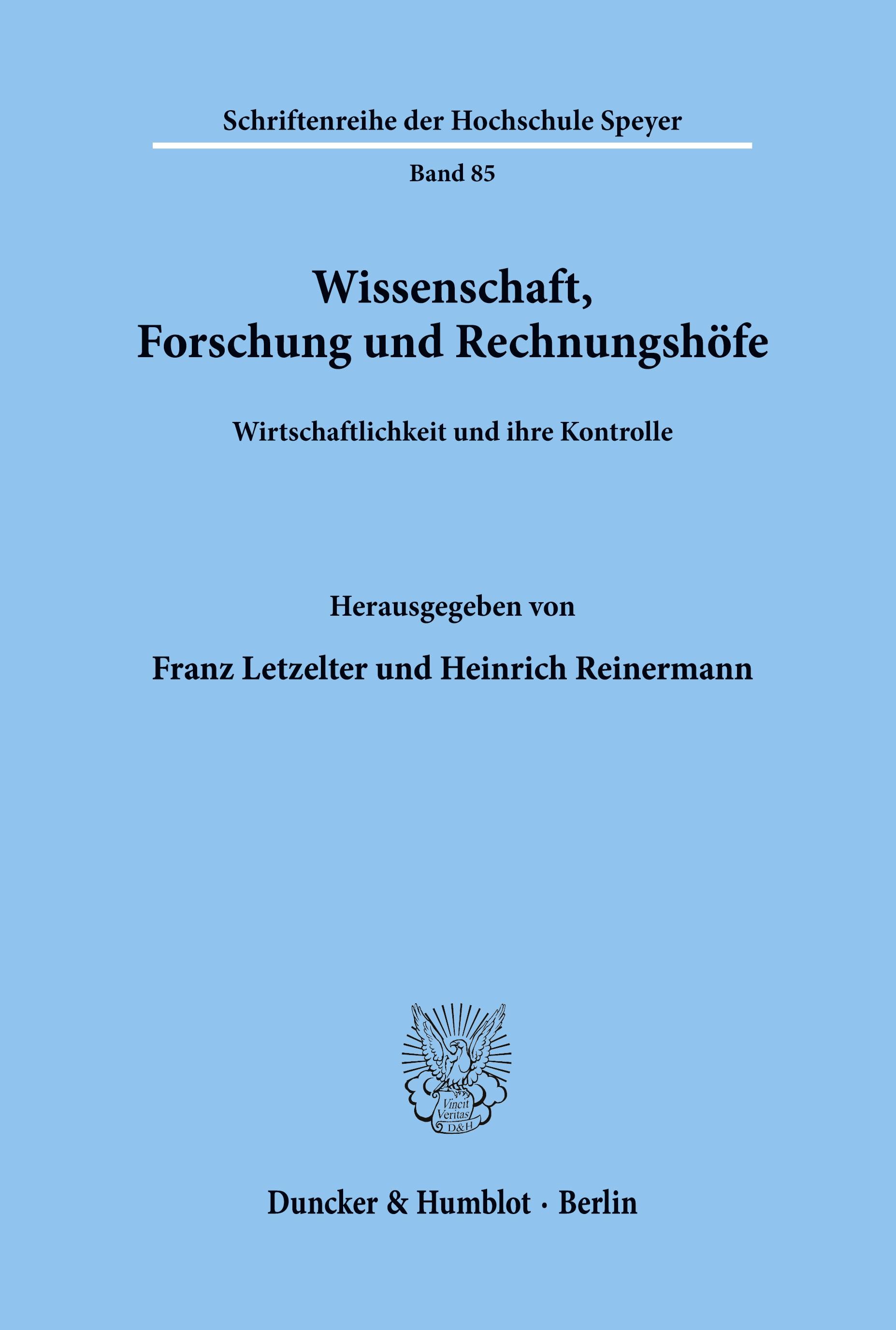 Vorderes Coverbild Wissenschaft, Forschung und Rechnungshöfe.