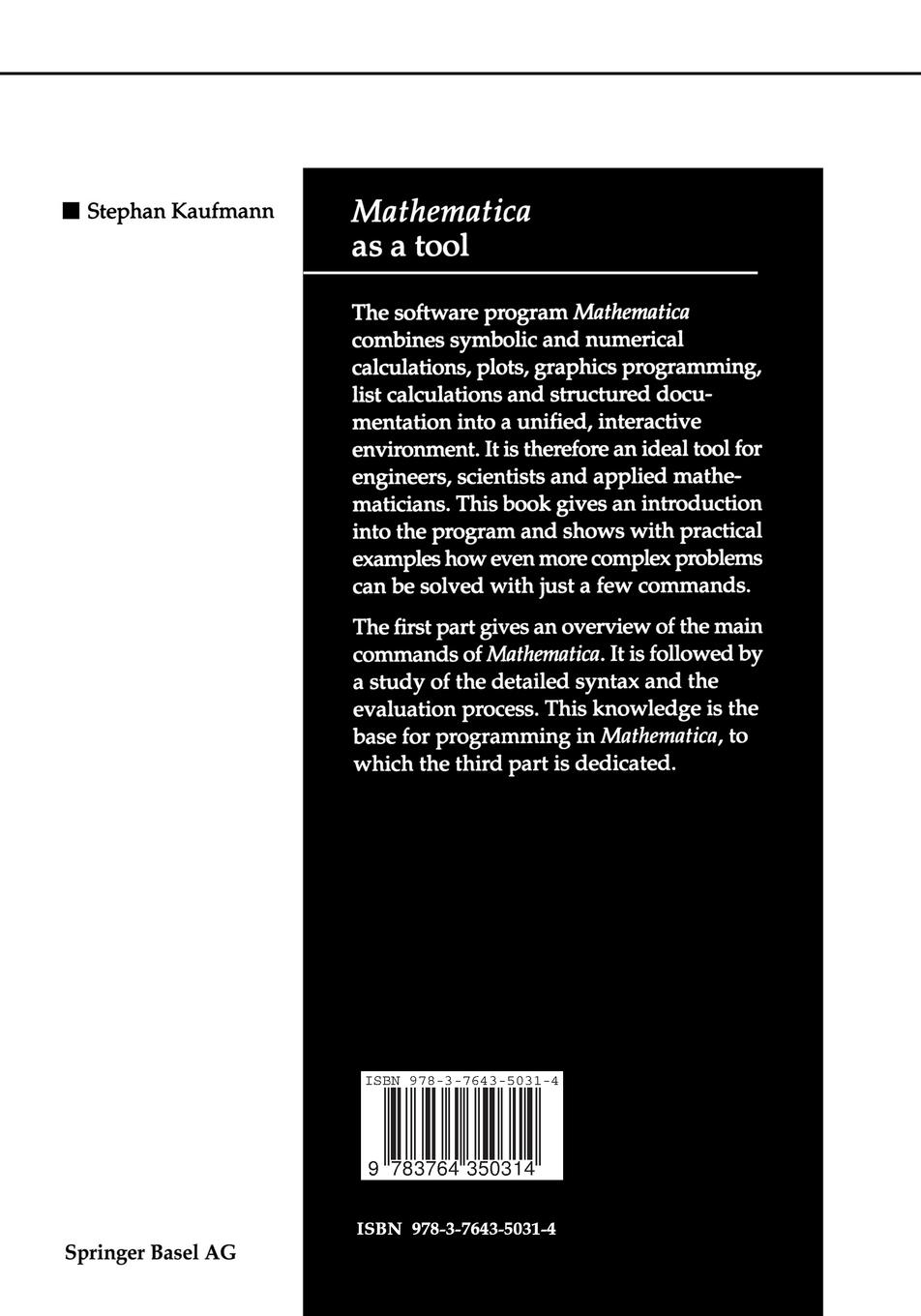 Rückseitencover Mathematica as a Tool